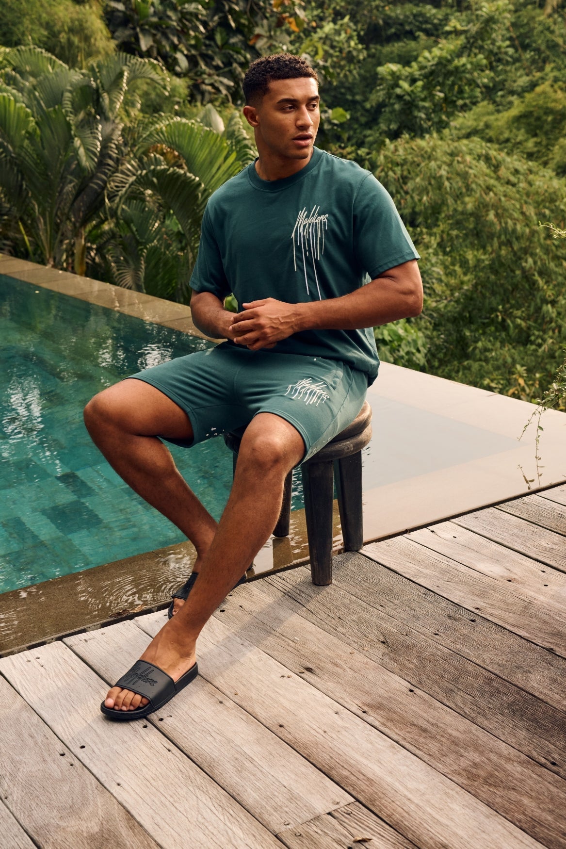 Malelions Men Painter Shorts | Petrol Green