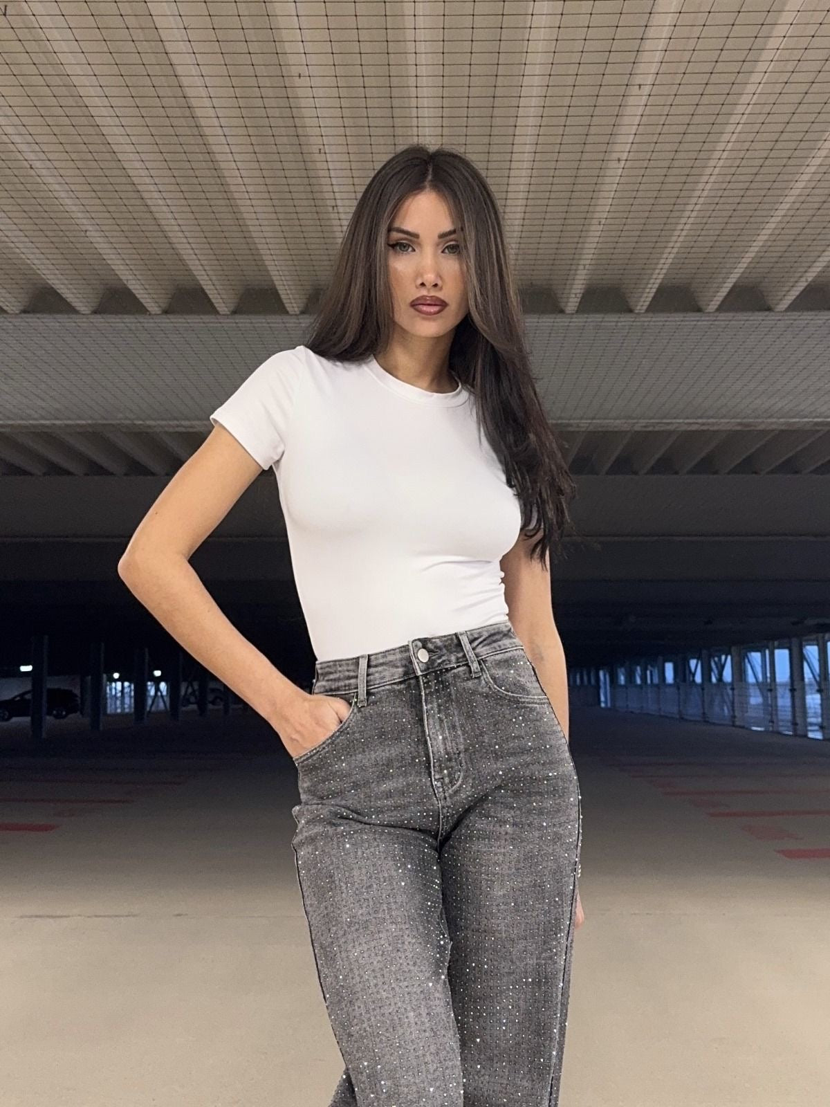 Redial - diamonds straight jeans- RD7360-2