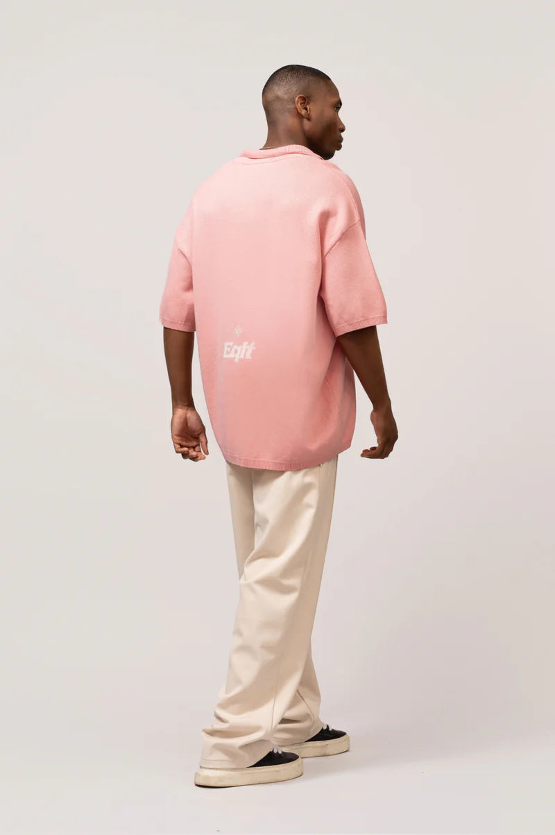 KNIT POLO PINK