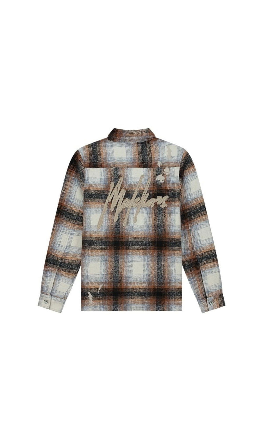 MALELIONS MEN FLANNEL OVERSHIRT - BLUE/BEIGE - Geruit overhemd