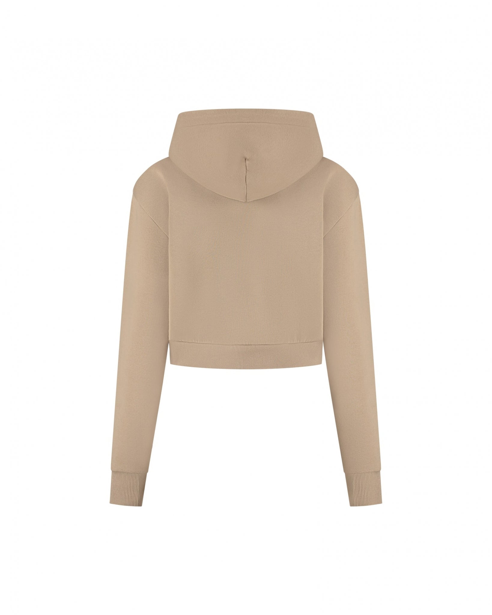 Malelions Women Cropped Zip Hoodie | Taupe