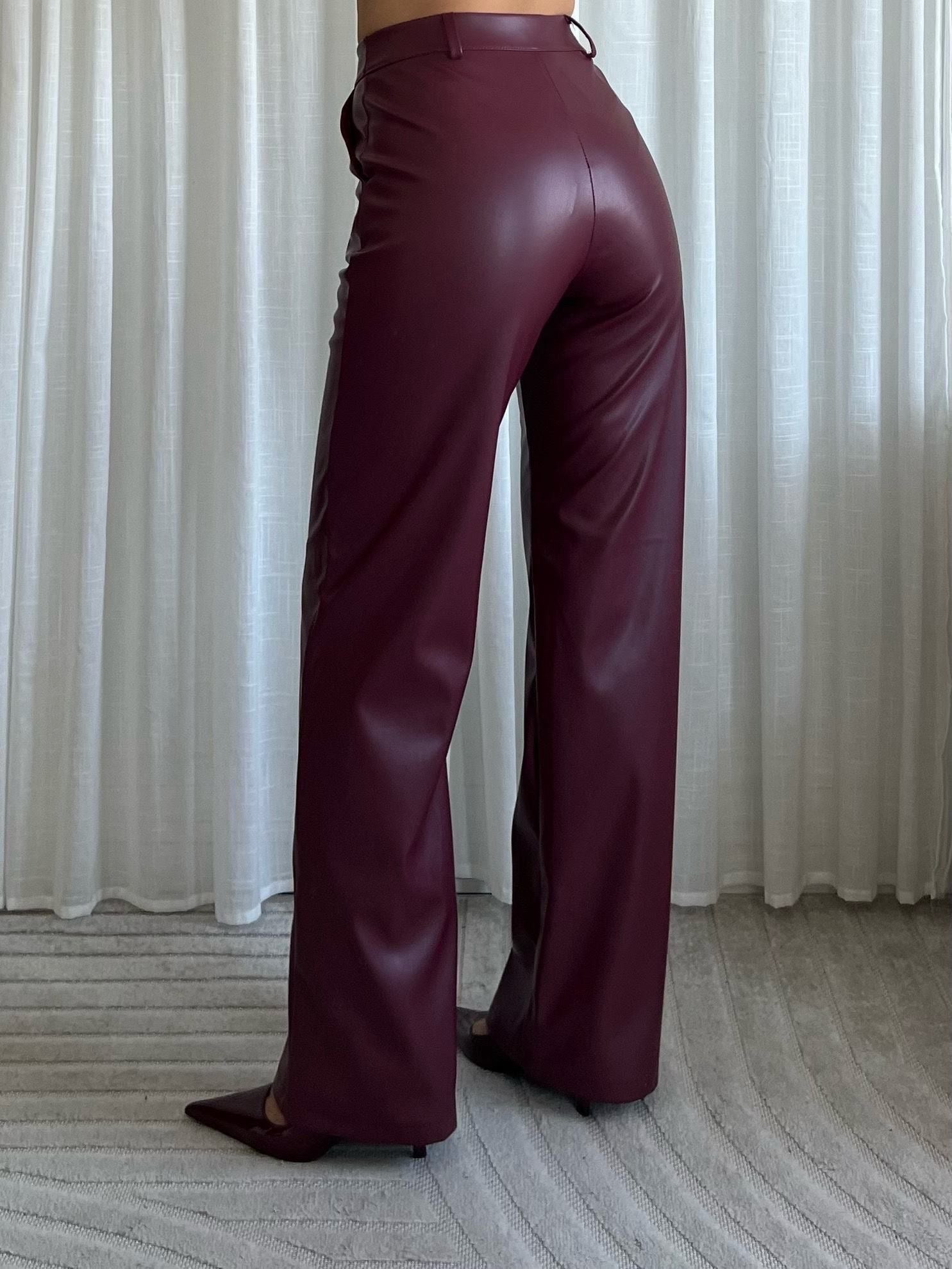 Jeans Leather - Bordeaux