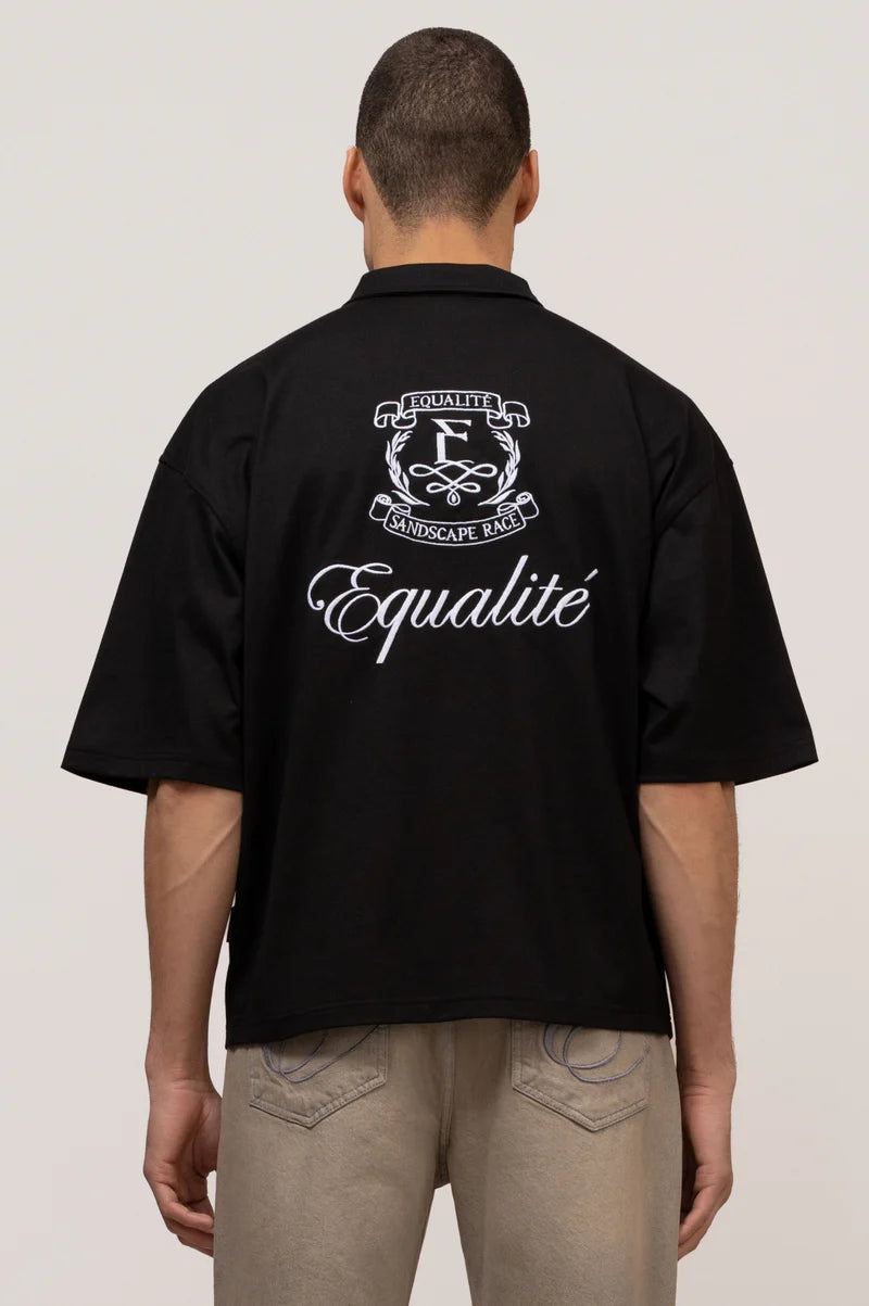 Equalité - OASIS OVERSIZED POLO BLACK - Ruimvallend poloshirt heren