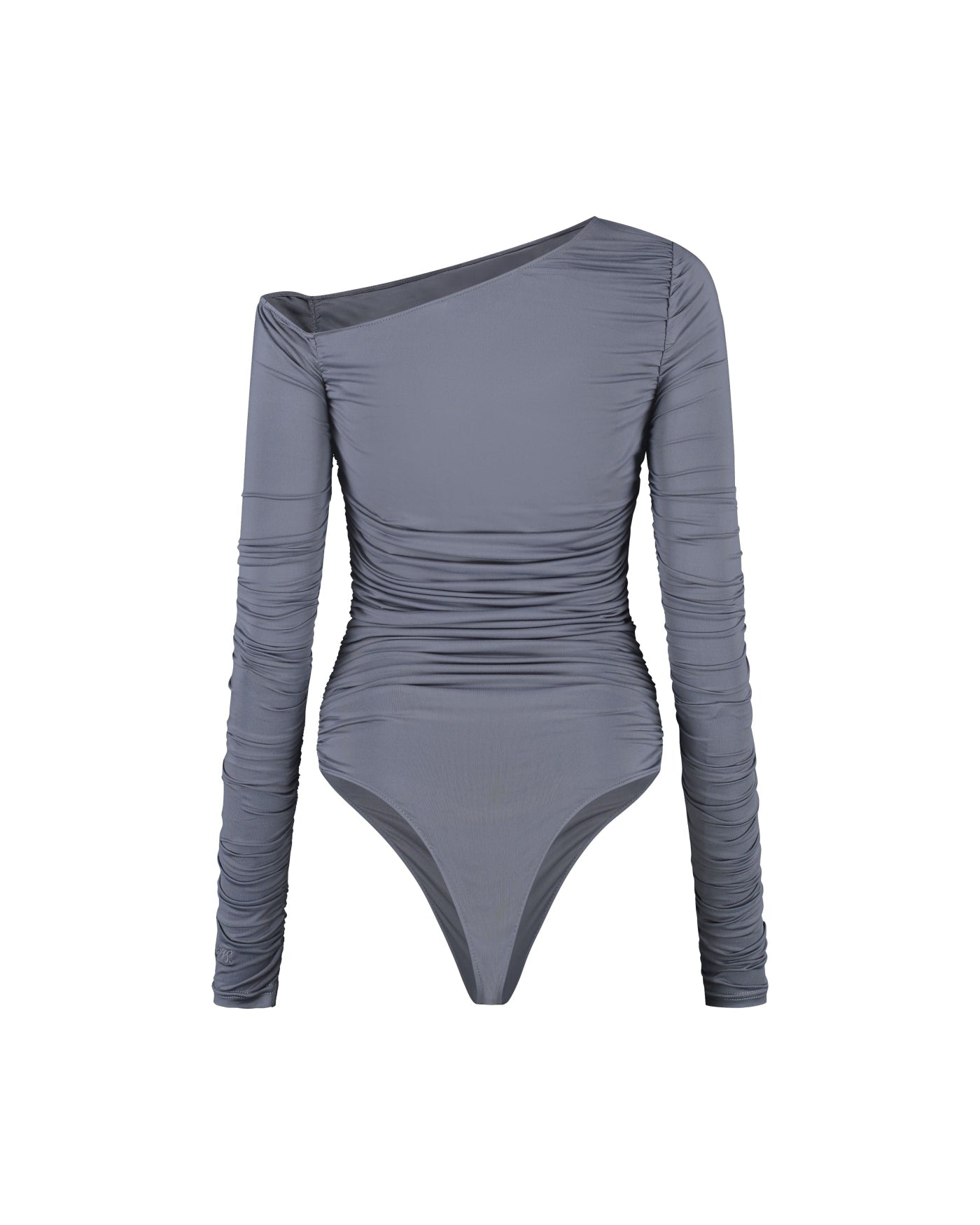Malelions Women Drape Bodysuit | Dark Grey