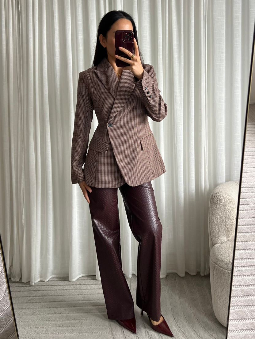 Blazer - Ruitpatroon - Bruin Beige