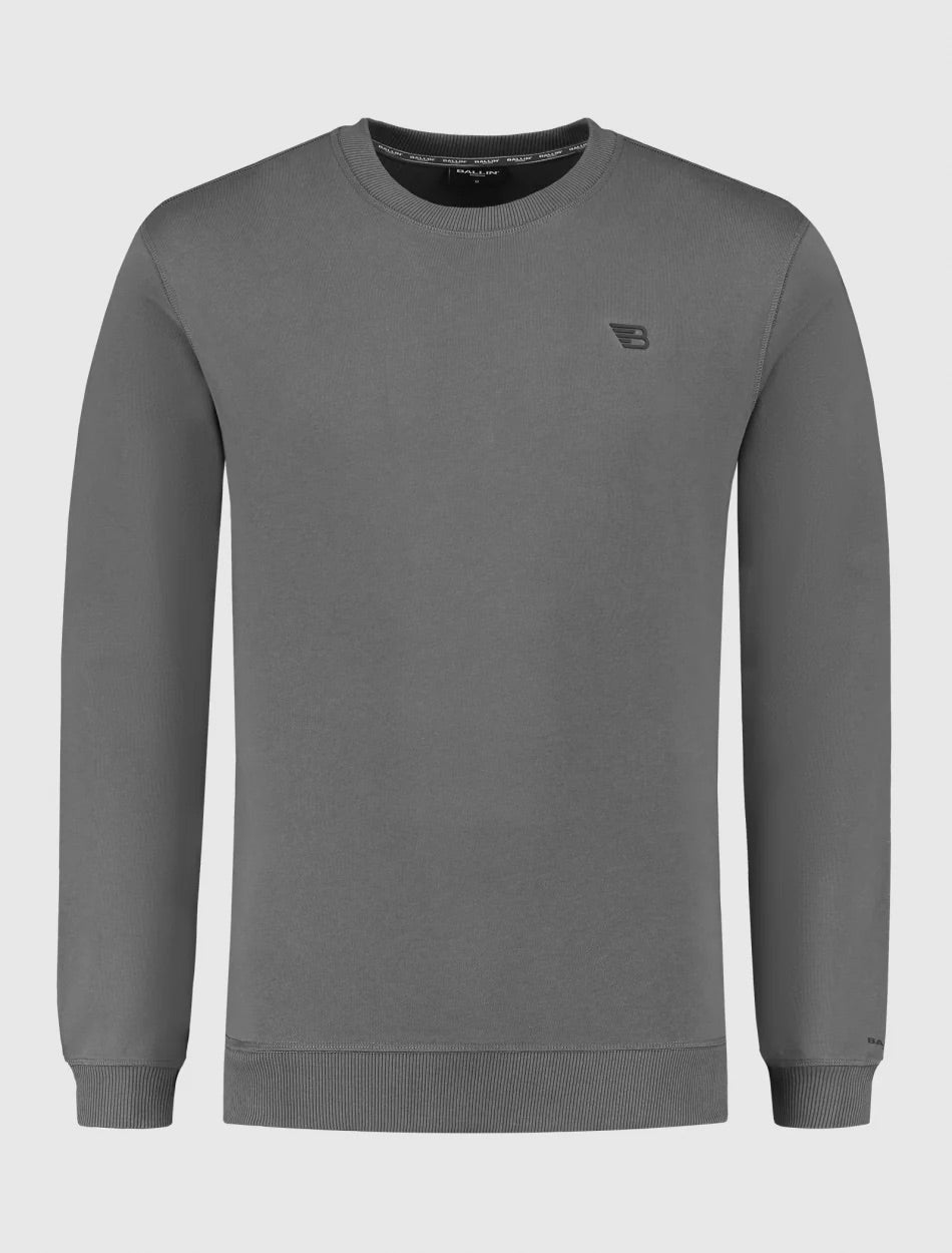 BALLIN - GREY ORIGINAL LOGO SWEATER