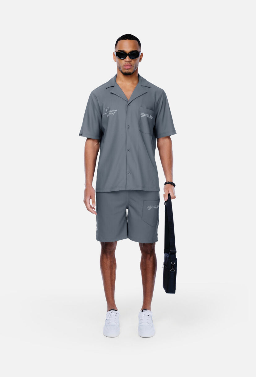 DOUBLE SCRIPT SHORT - GREY