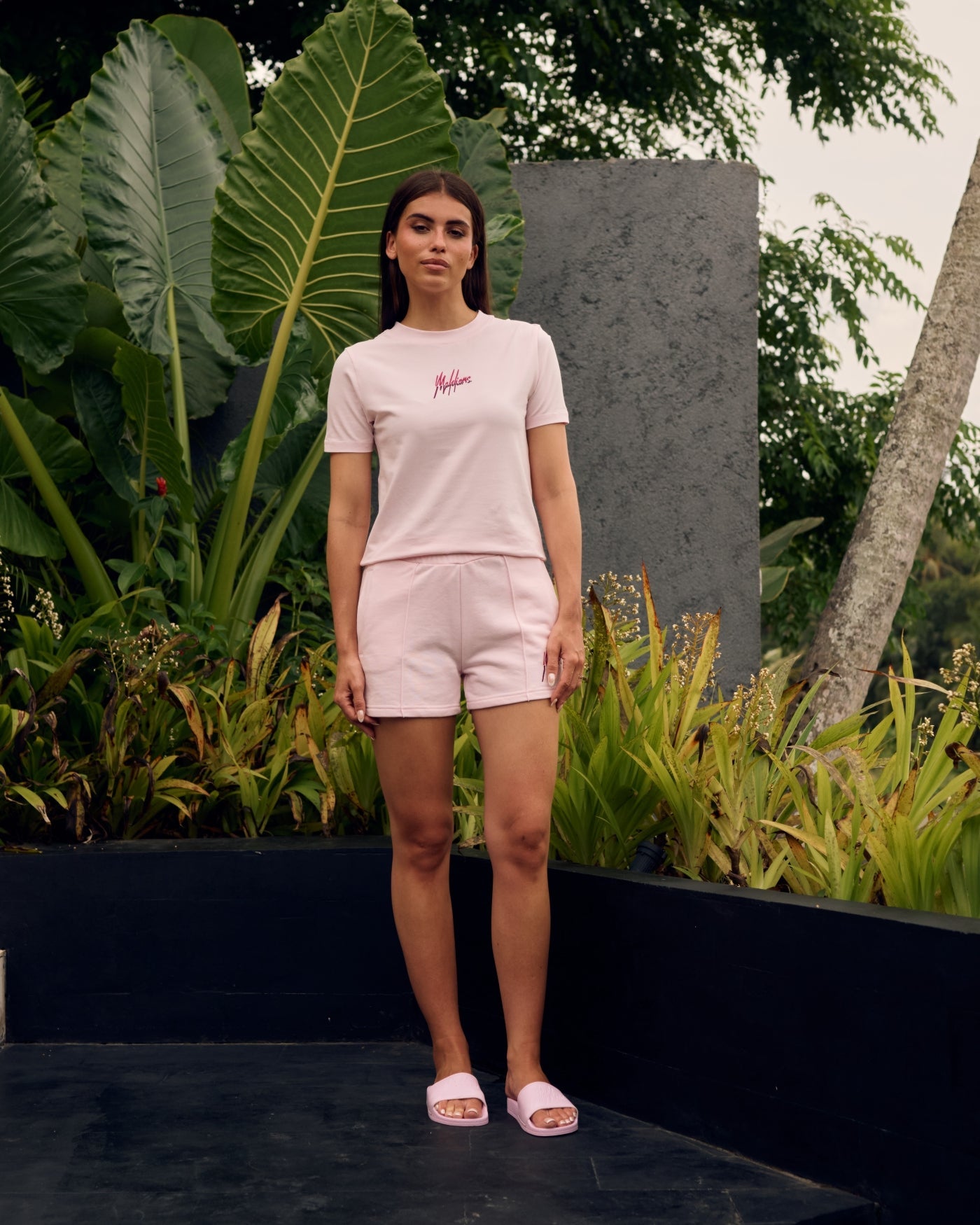 Malelions Women Kiki T-Shirt | Light Pink/Aubergine