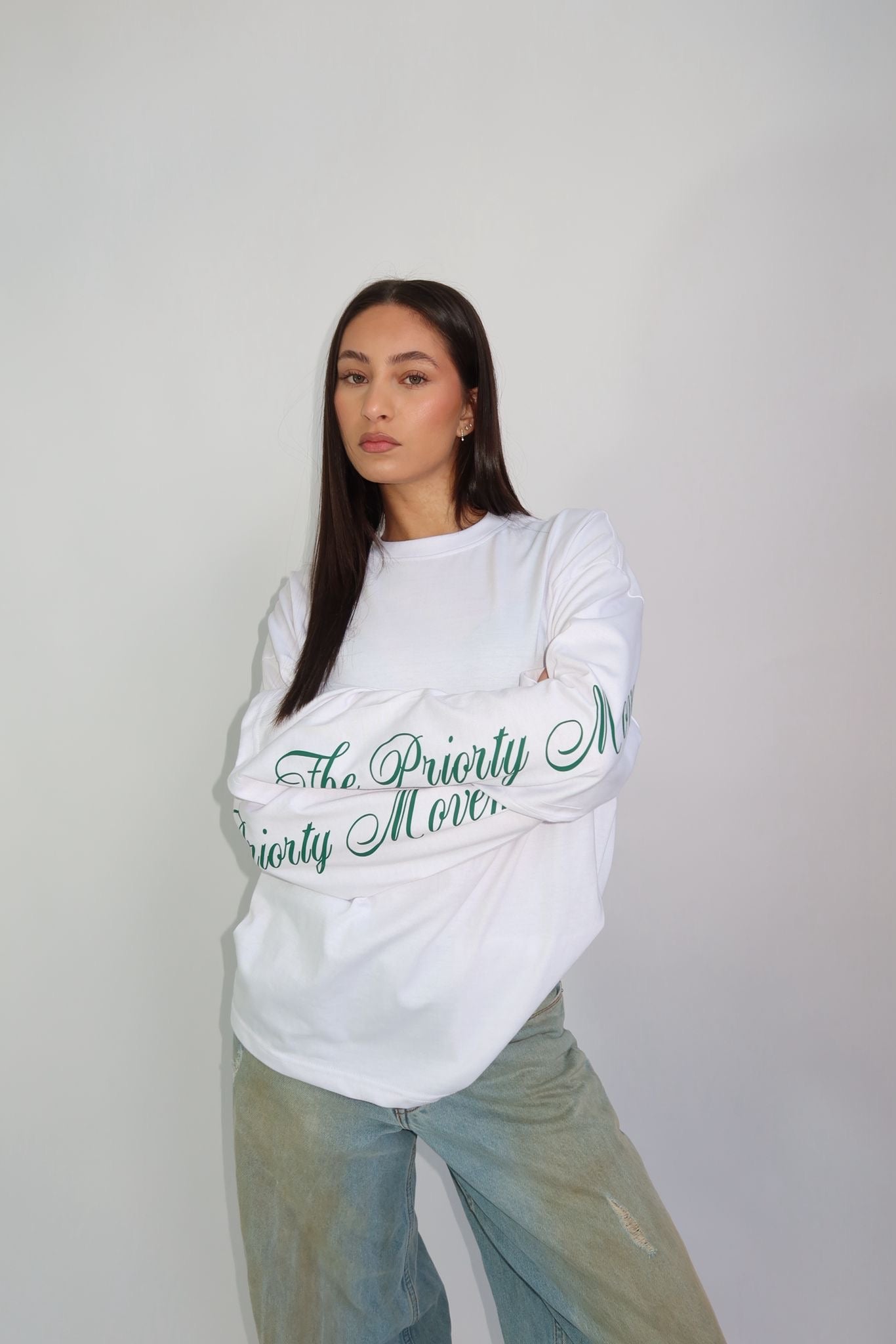 Priorty longsleeve - Wit/Groen