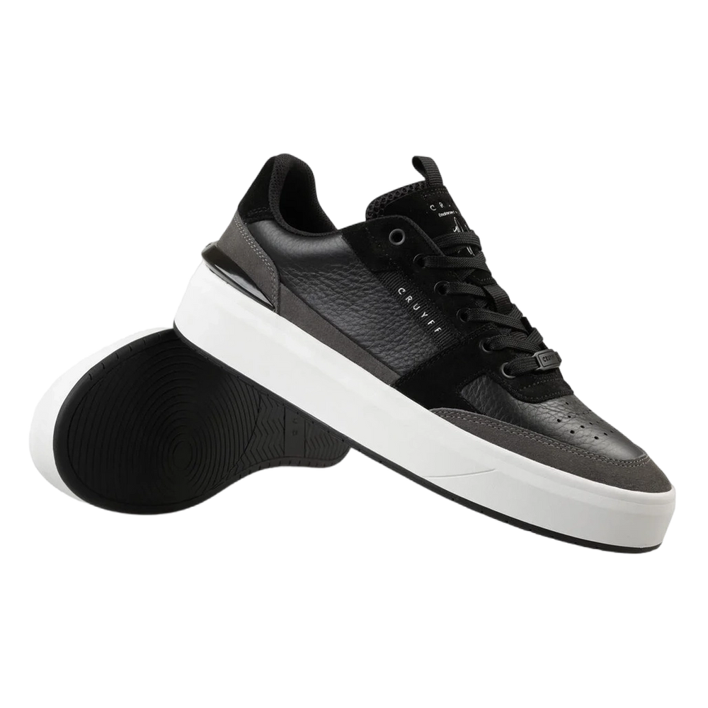 Cruyff - Endorsed Tennis - black/mid grey - Sneakers met leren bovenwerk