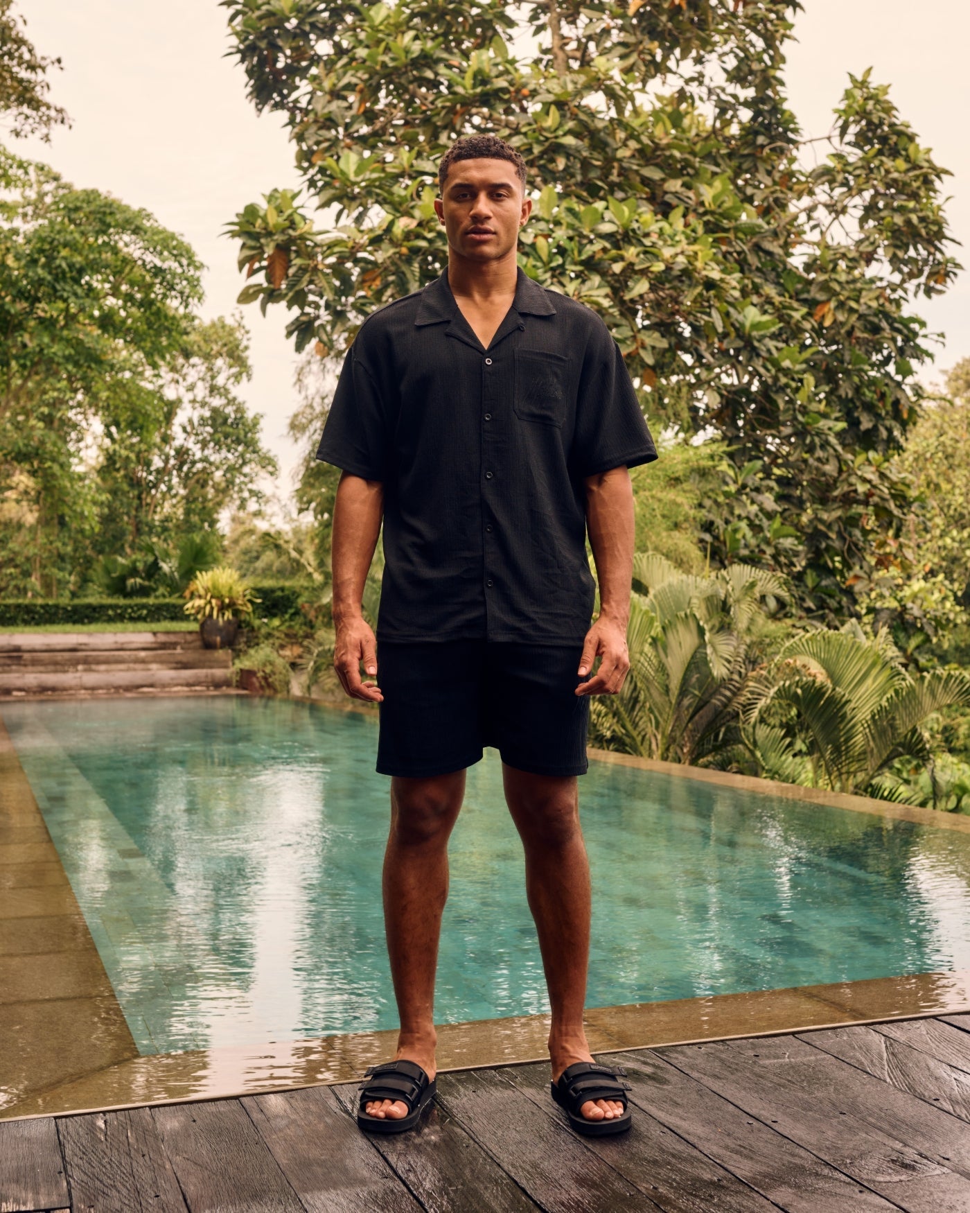 Malelions Men Seersucker Shorts | Zwart