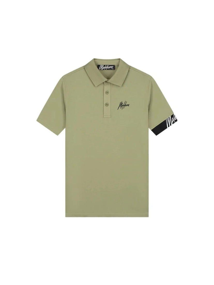 MALELIONS MEN CAPTAIN POLO - LIGHT SAGE/BLACK