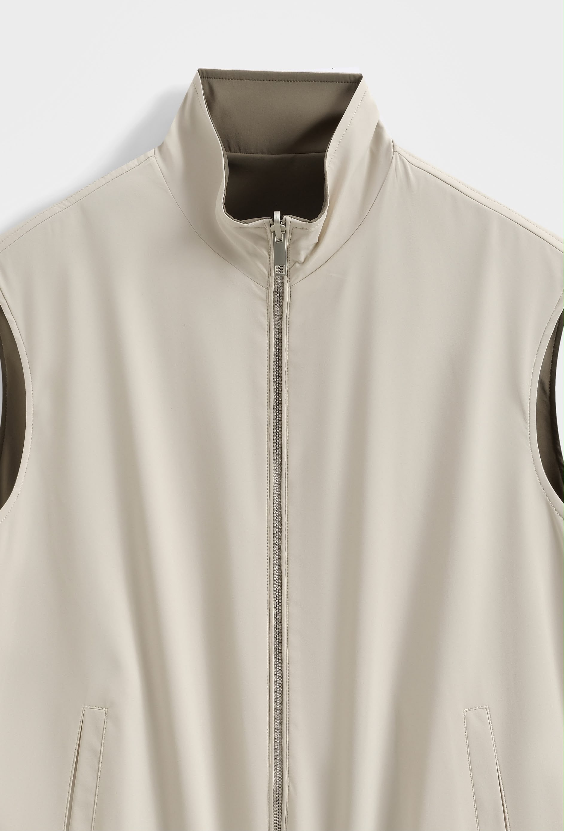 Glans Bodywarmer - Beige/Groen