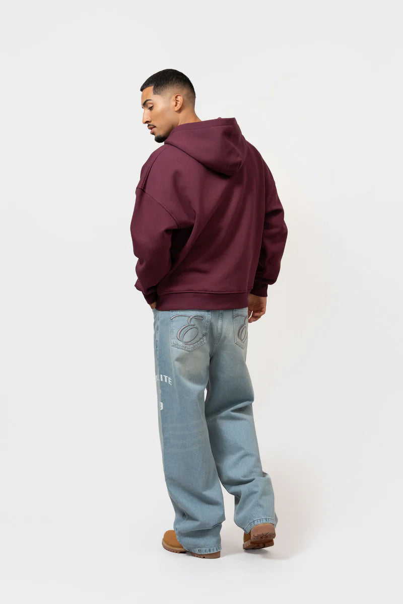 ISA FULL ZIP HOODIE AUBERGINE