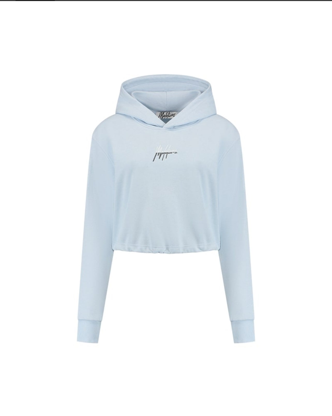 MALELIONS WOMEN KIKI CROP HOODIE - ICE BLUE/SMOKE GREY
