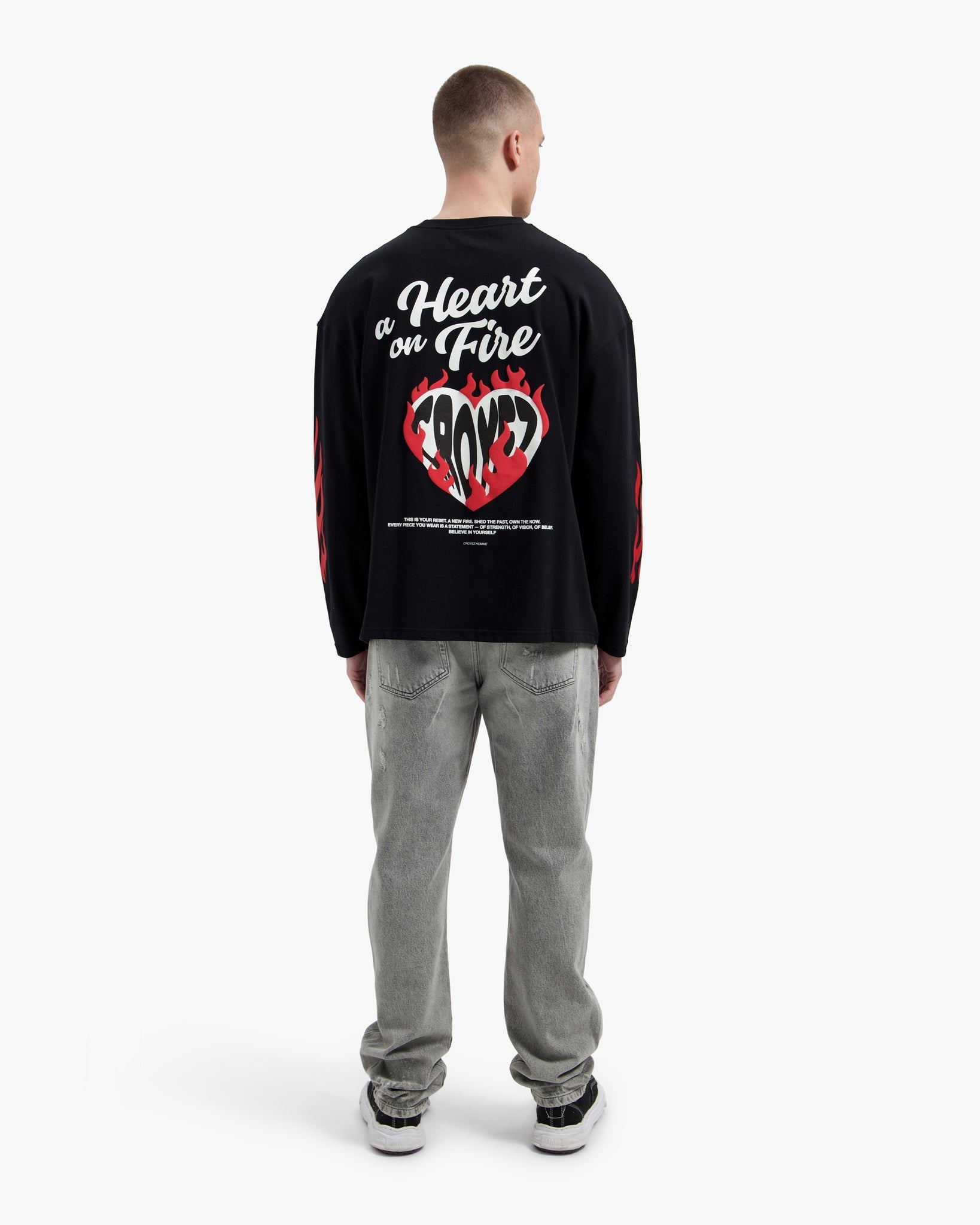 Croyez Heart On Fire Longsleeve | Vintage Black