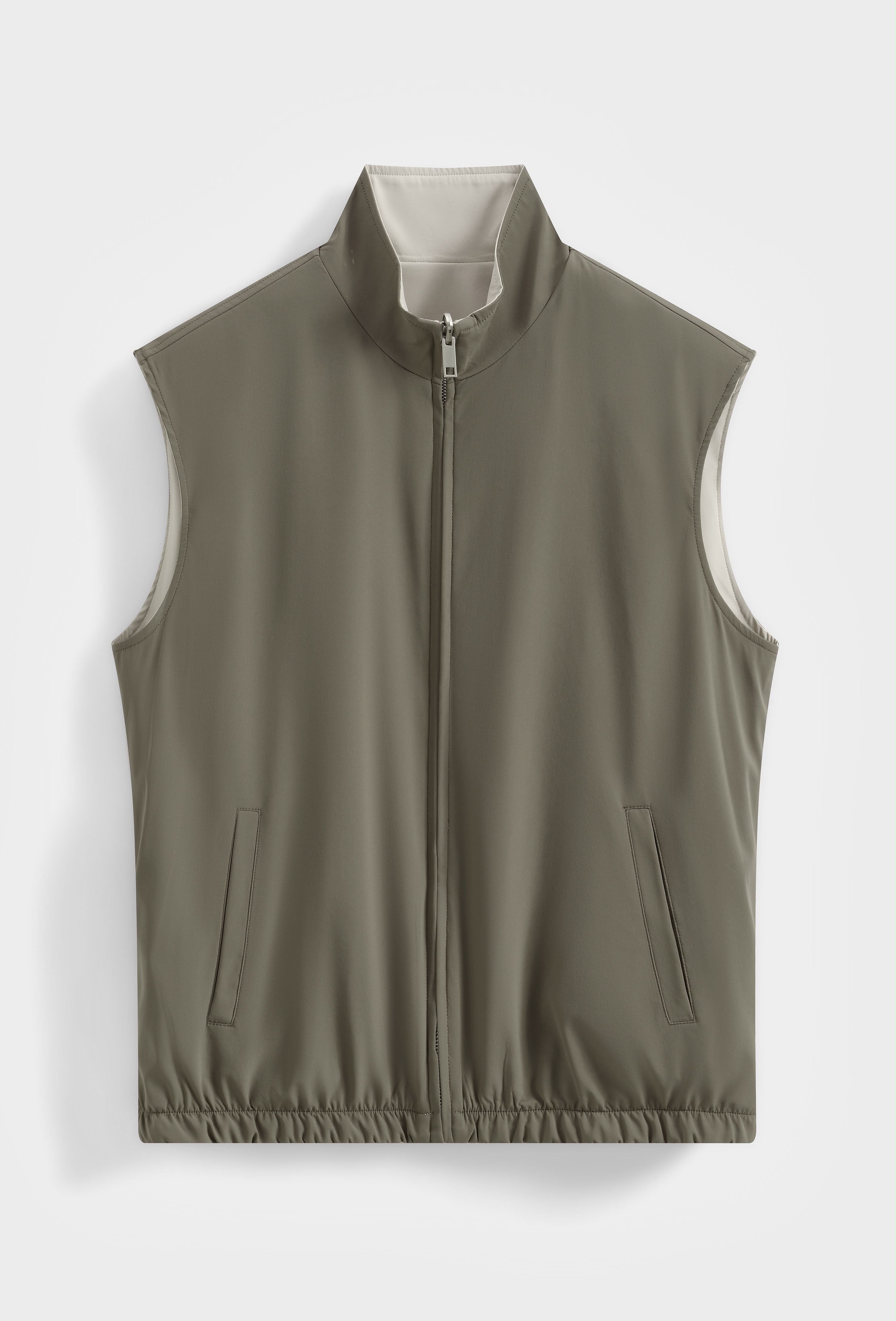 Glans Bodywarmer - Beige/Groen