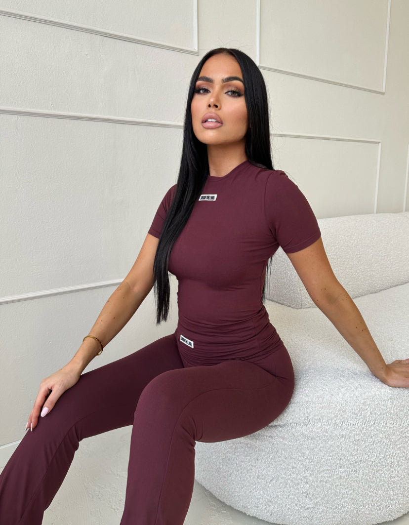 NENA SHORT SLEEVE TOP - DEEP CHERRY