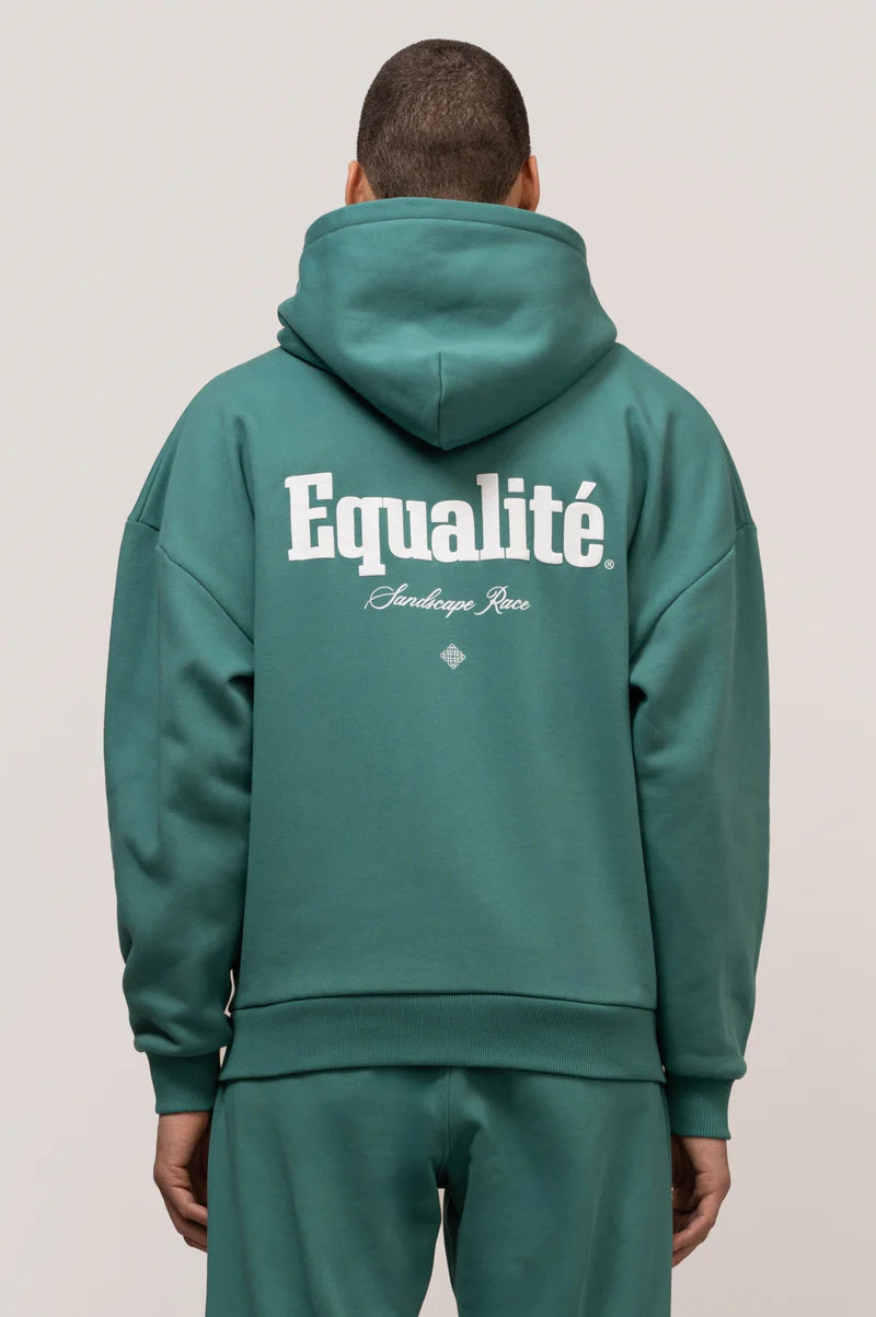 MIRAGE OVERSIZED FULL ZIP HOODIE PETROL GREEN