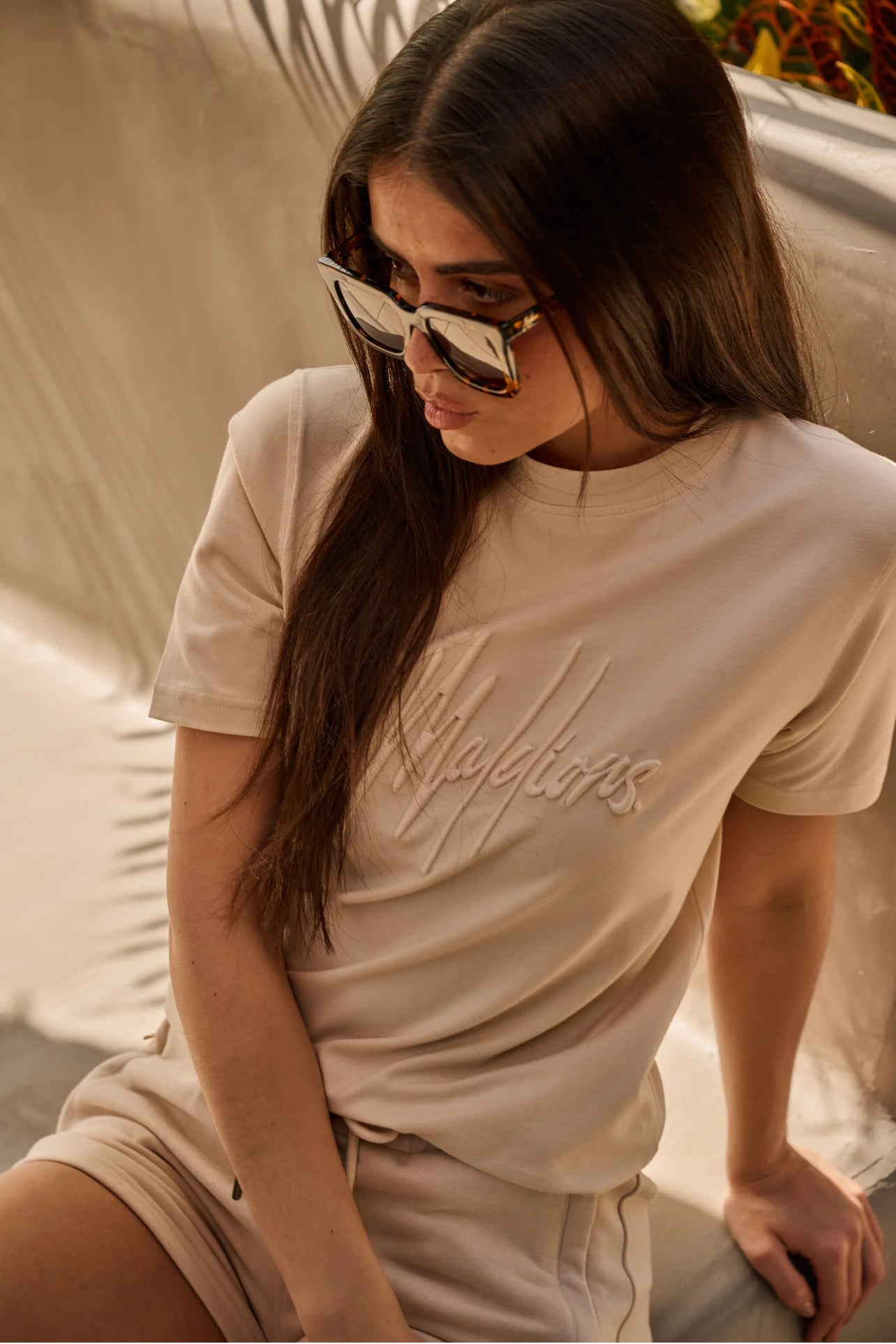 MALELIONS WOMEN ESSENTIALS T-SHIRT - BEIGE