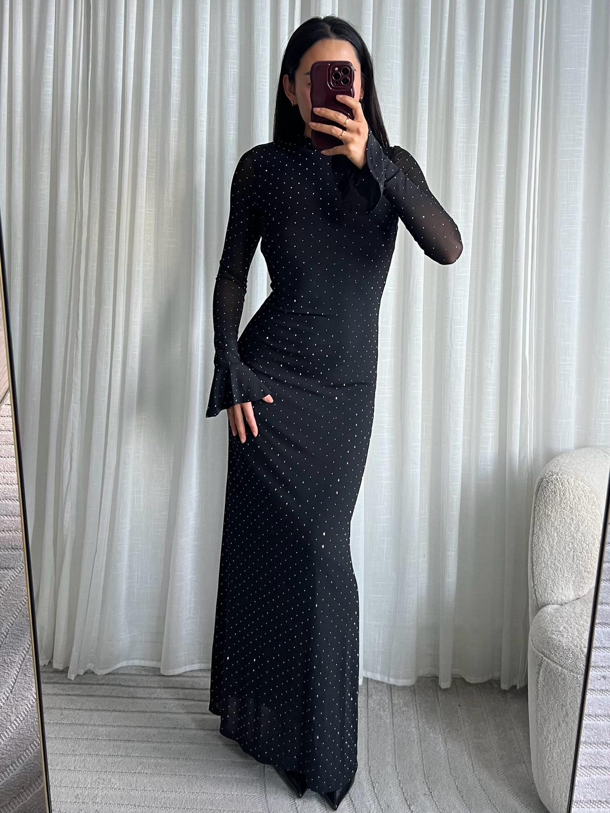 Long sleeve dress Sophia - black