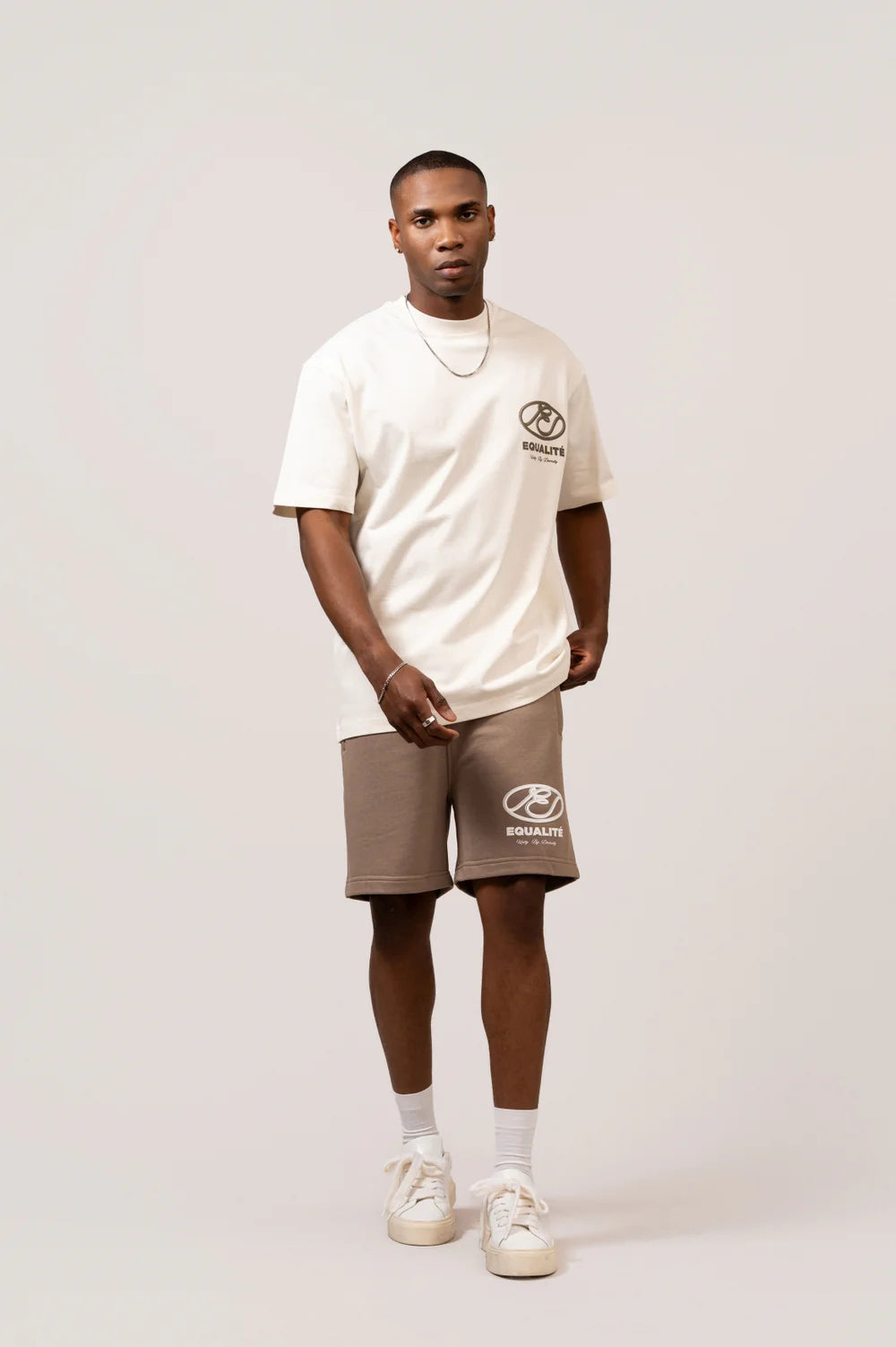 ARID OVERSIZED TEE OFF-WHITE & TAUPE