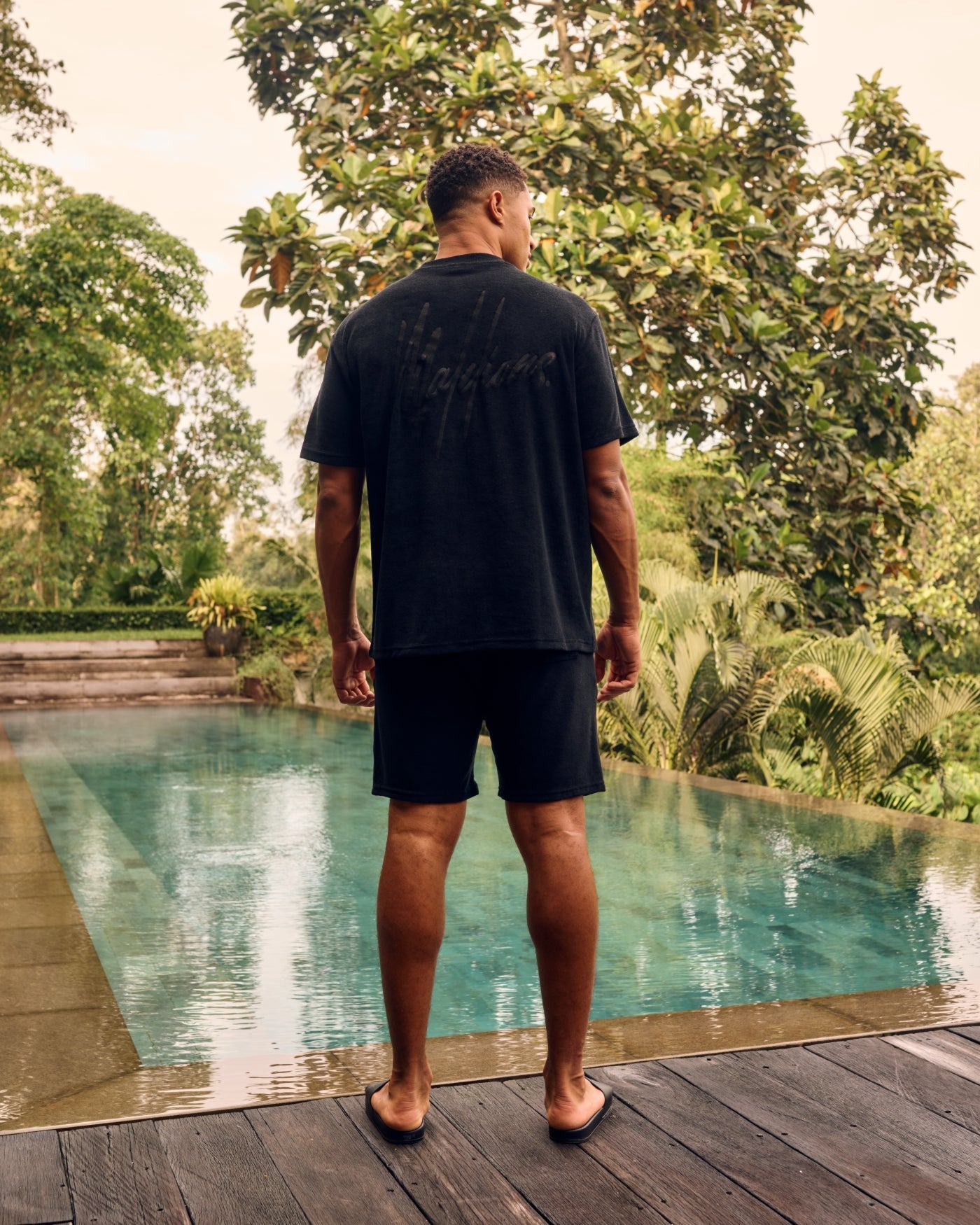 Malelions Men Signature Towelling Shorts | Black