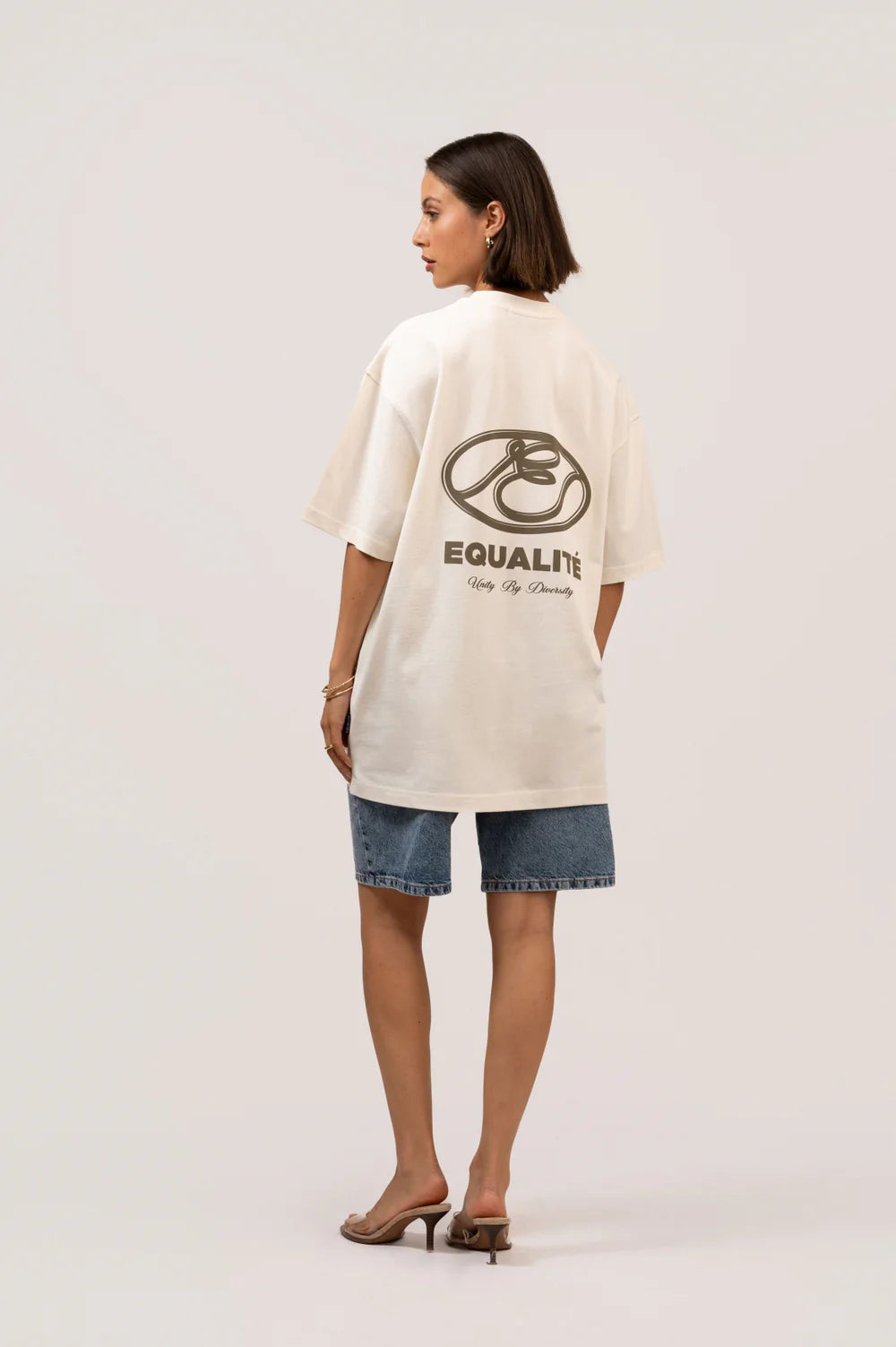 ARID OVERSIZED TEE OFF-WHITE & TAUPE
