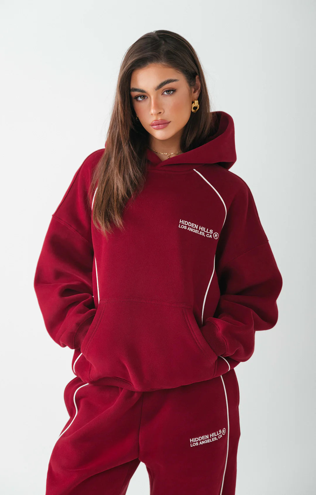 TECH LINE HOODIE BORDEAUXROOD - 29 nov