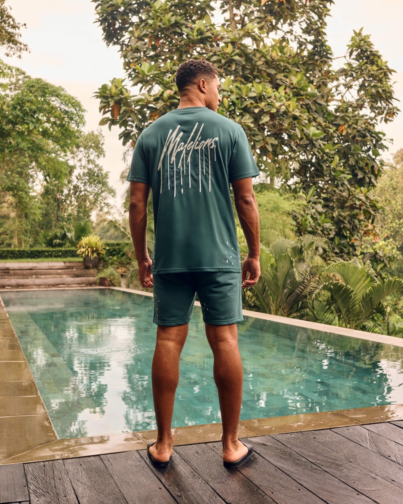 Malelions Men Painter Shorts | Petrol Green