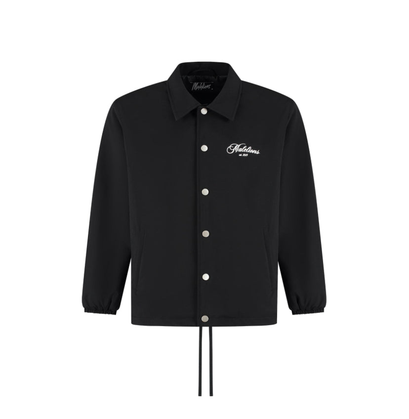 Malelions Men Handwritten Coach Jacket | Black