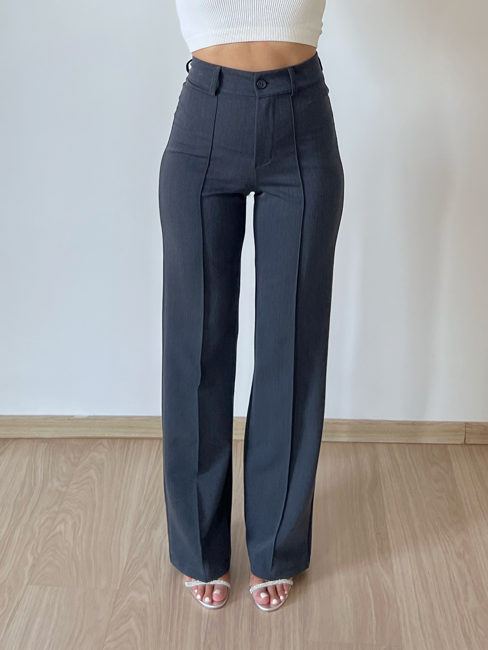 Perfekte Hose – Streifen – Dunkelgrau