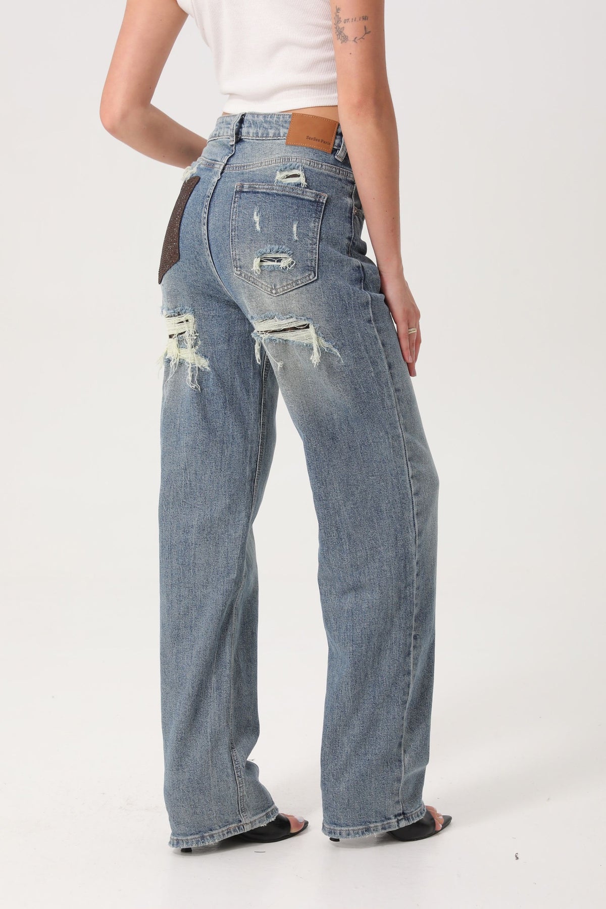 See See - Distressed Jeans - Blue - A5278