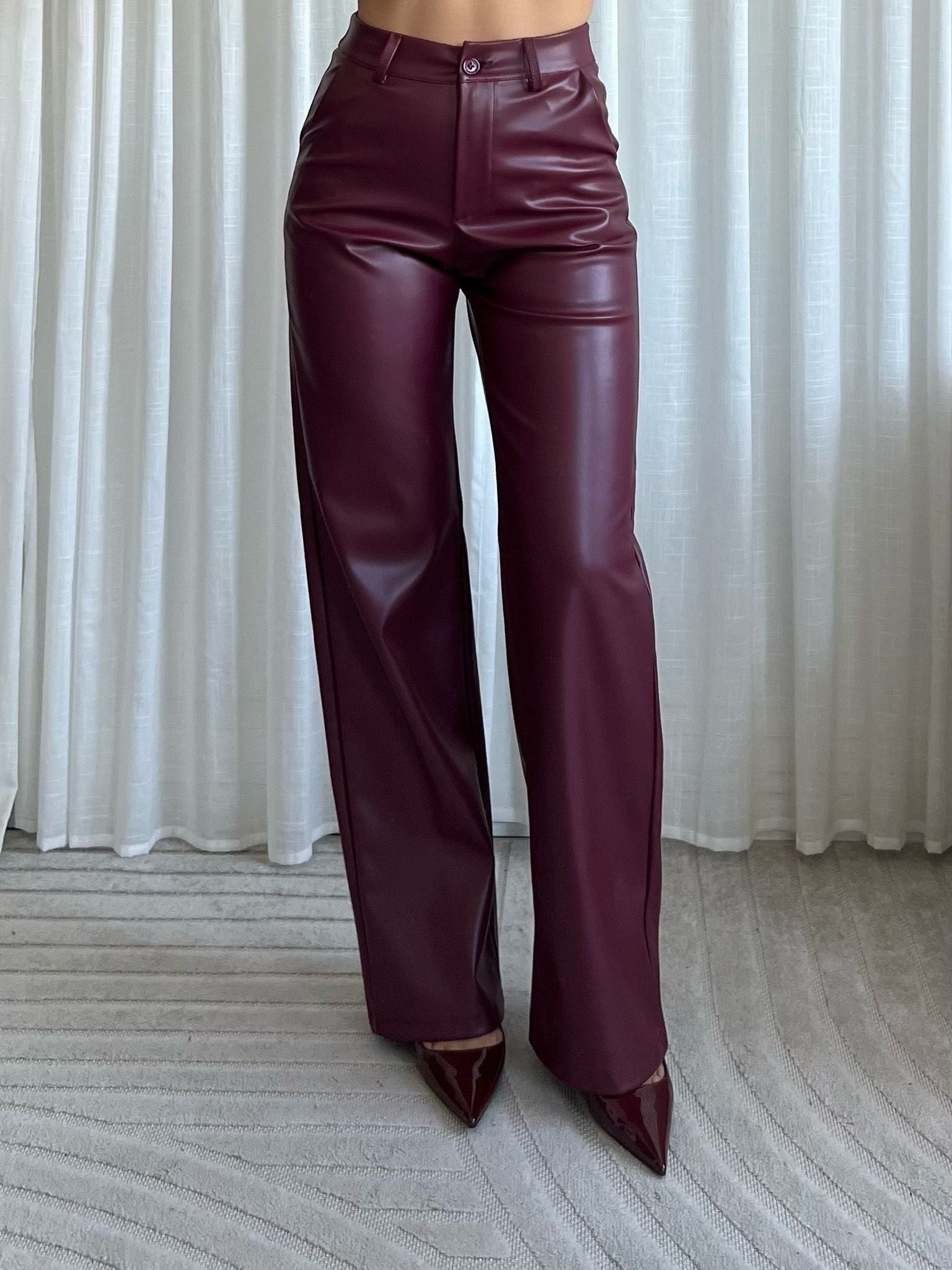 Jeans Leather - Bordeaux