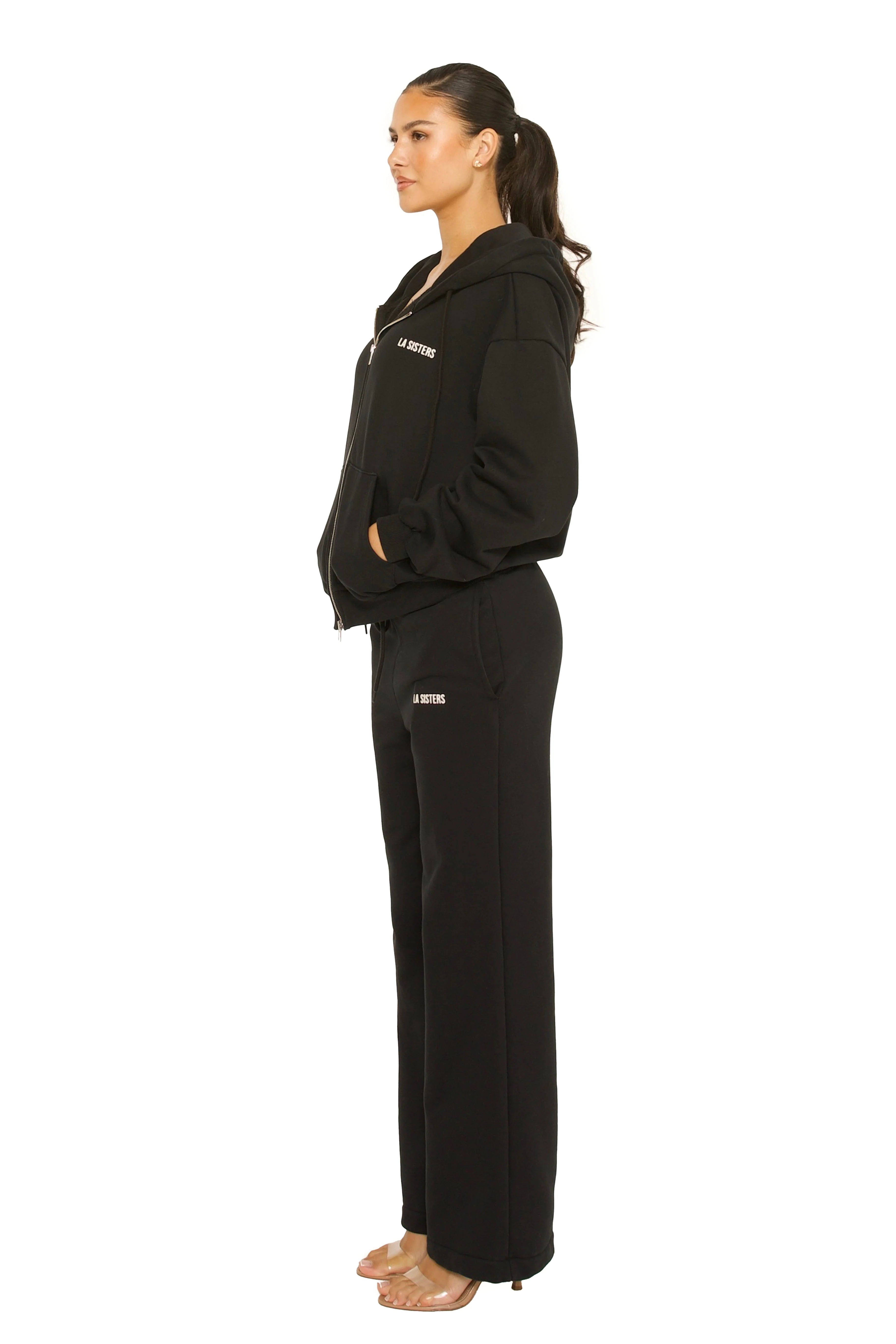 ESSENTIAL STRAIGHT LEG SWEATPANTS BLACK