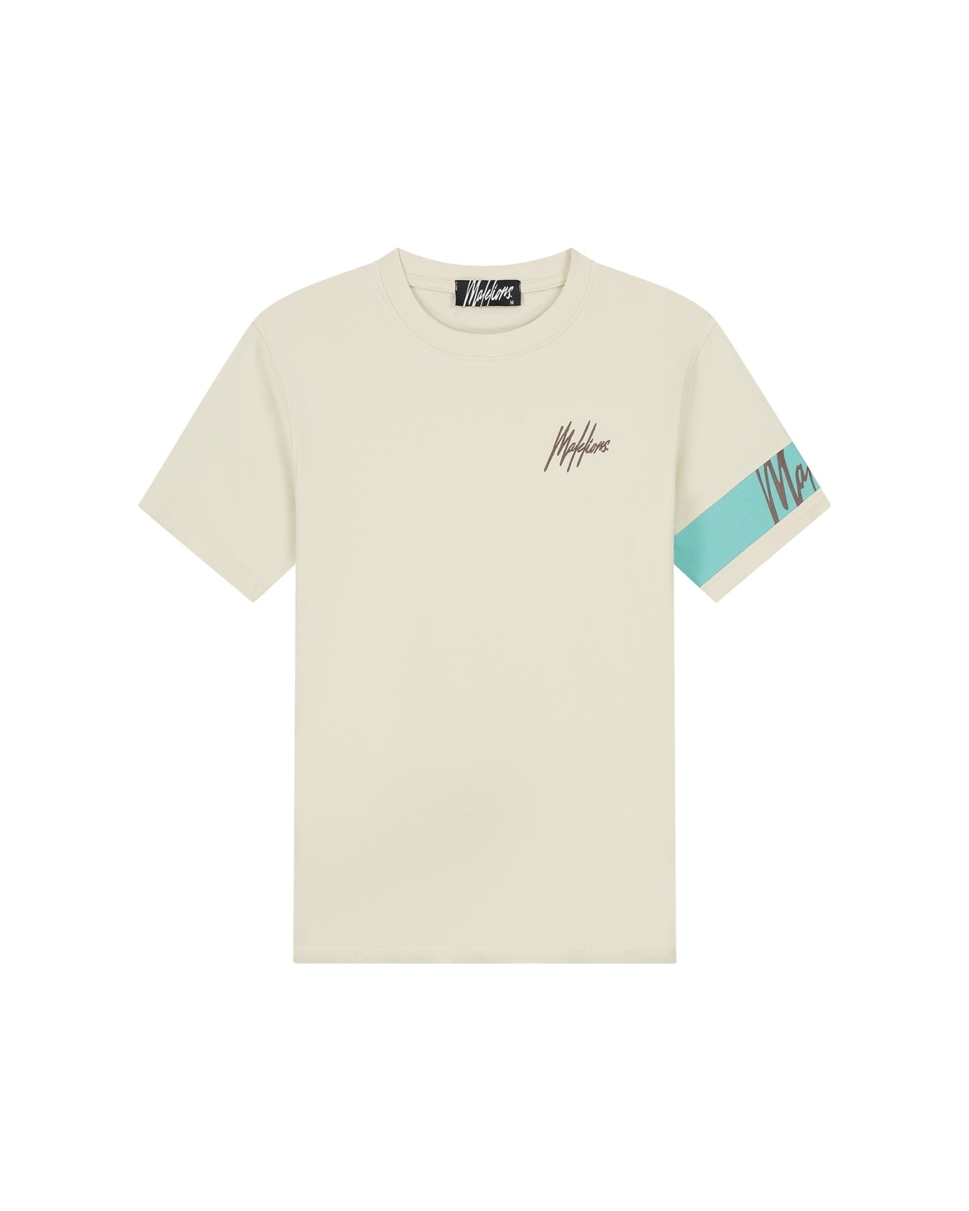 Malelions Men Captain T-Shirt | Beige/Bright Blue