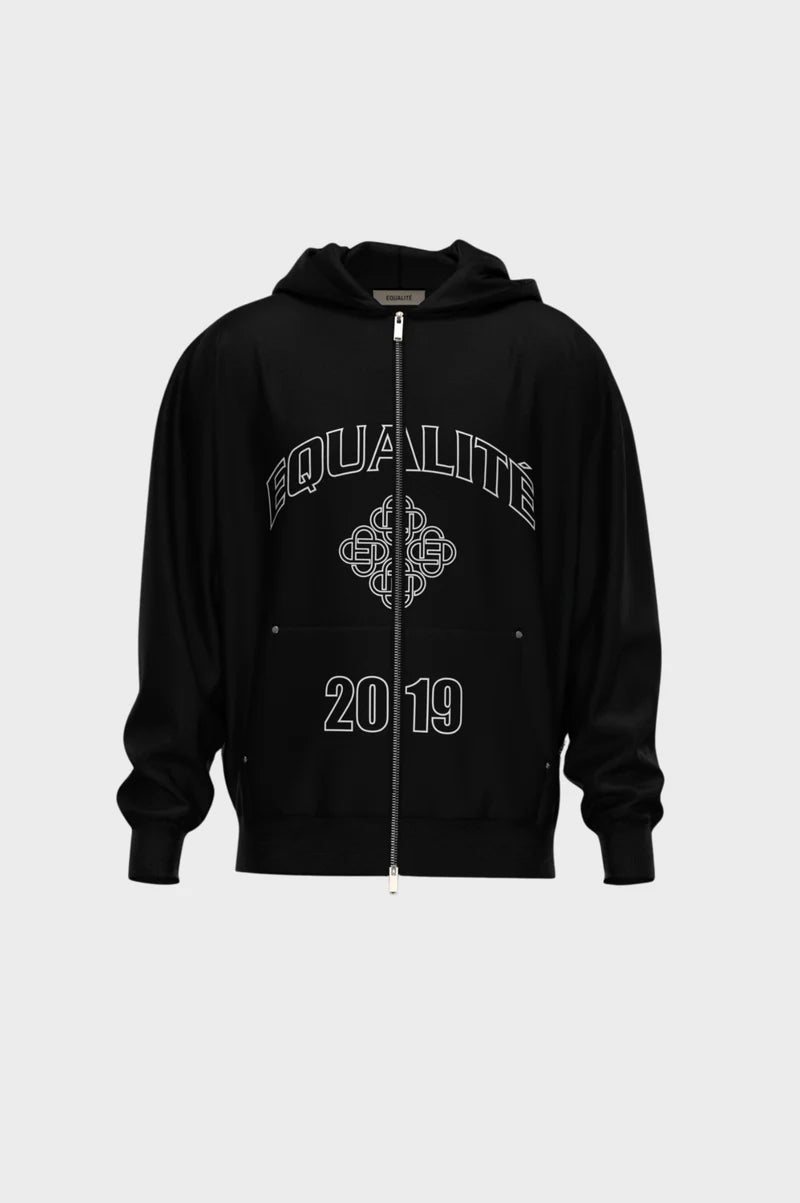 ISA FULL ZIP HOODIE BLACK
