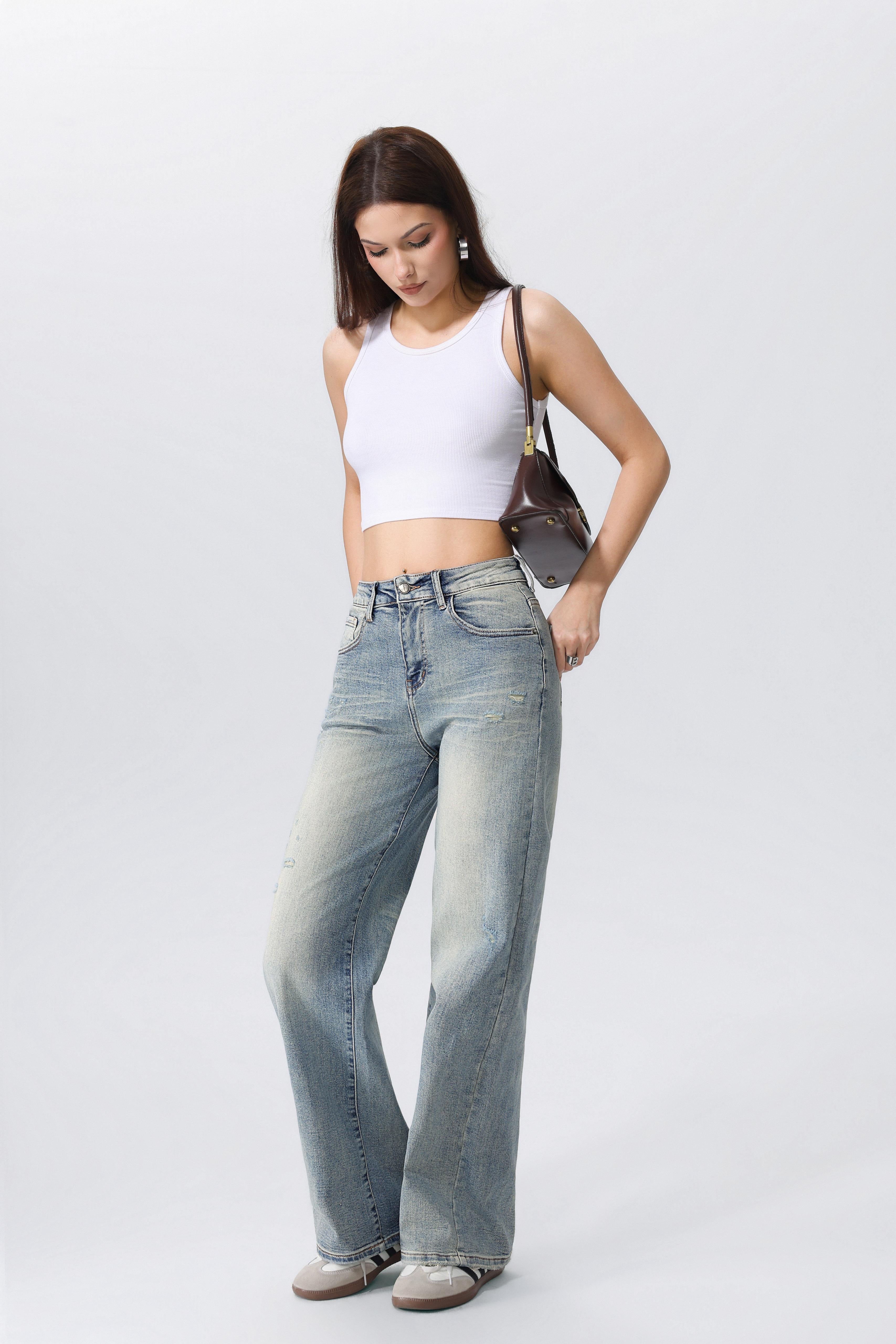 WIDE LEG JEANS - HM8649-1