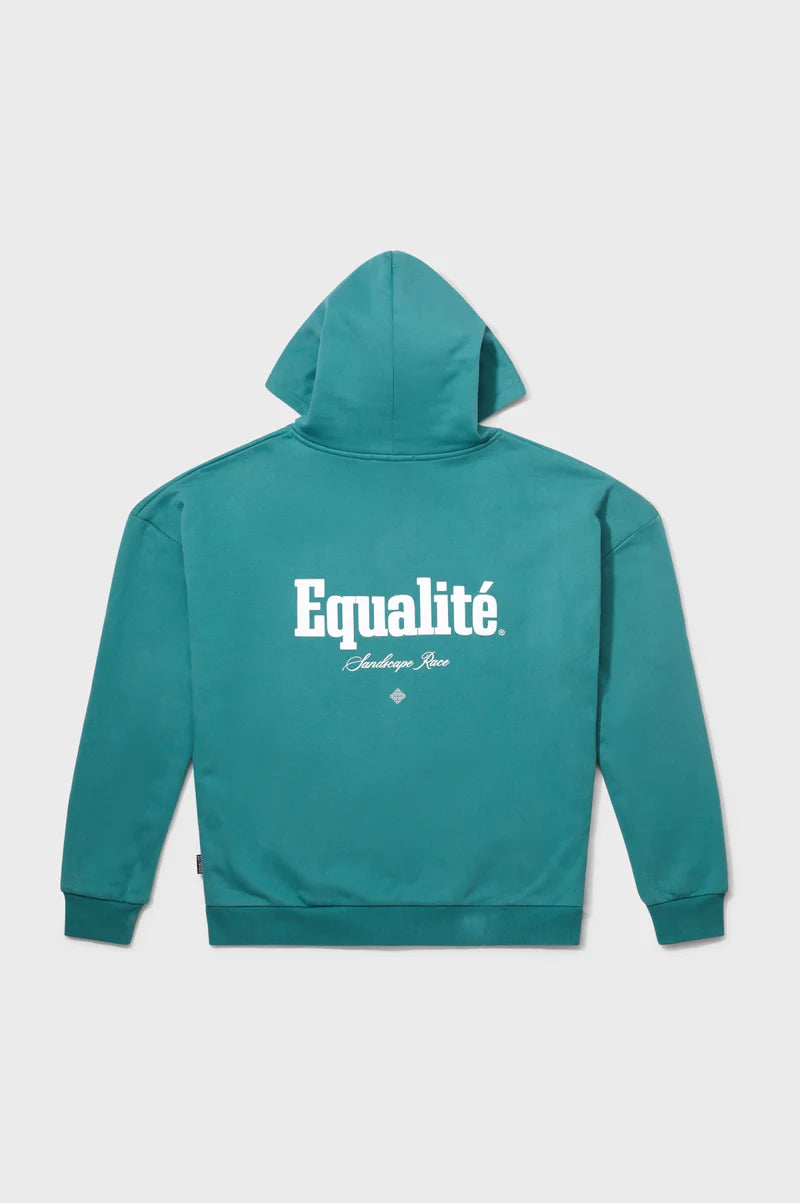MIRAGE OVERSIZED FULL ZIP HOODIE PETROL GREEN