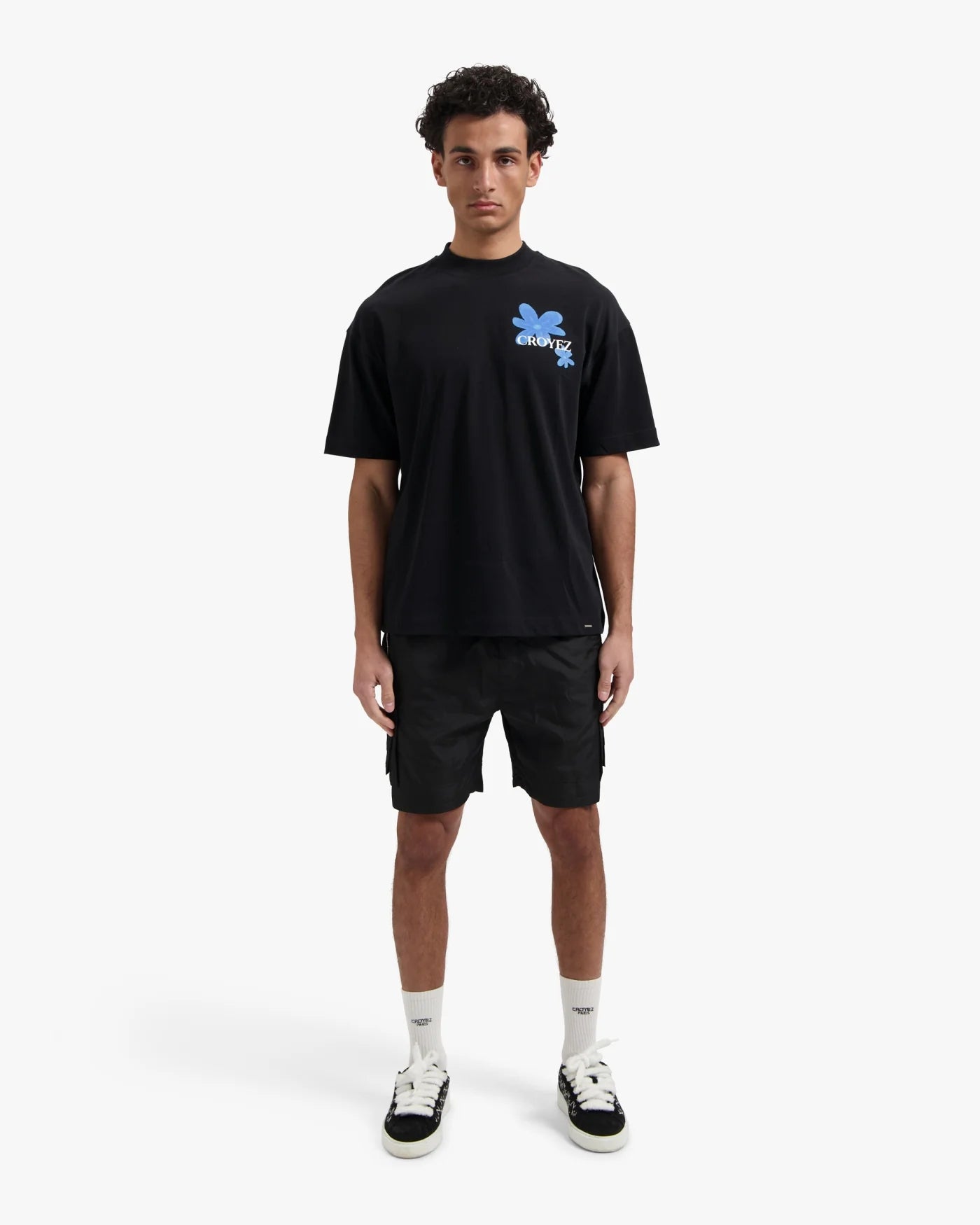 CROYEZ BOTANIQUE T-SHIRT - BLACK/COBALT