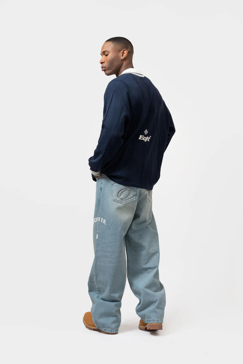 KNIT JERSEY LONGSLEEVE POLO NAVY