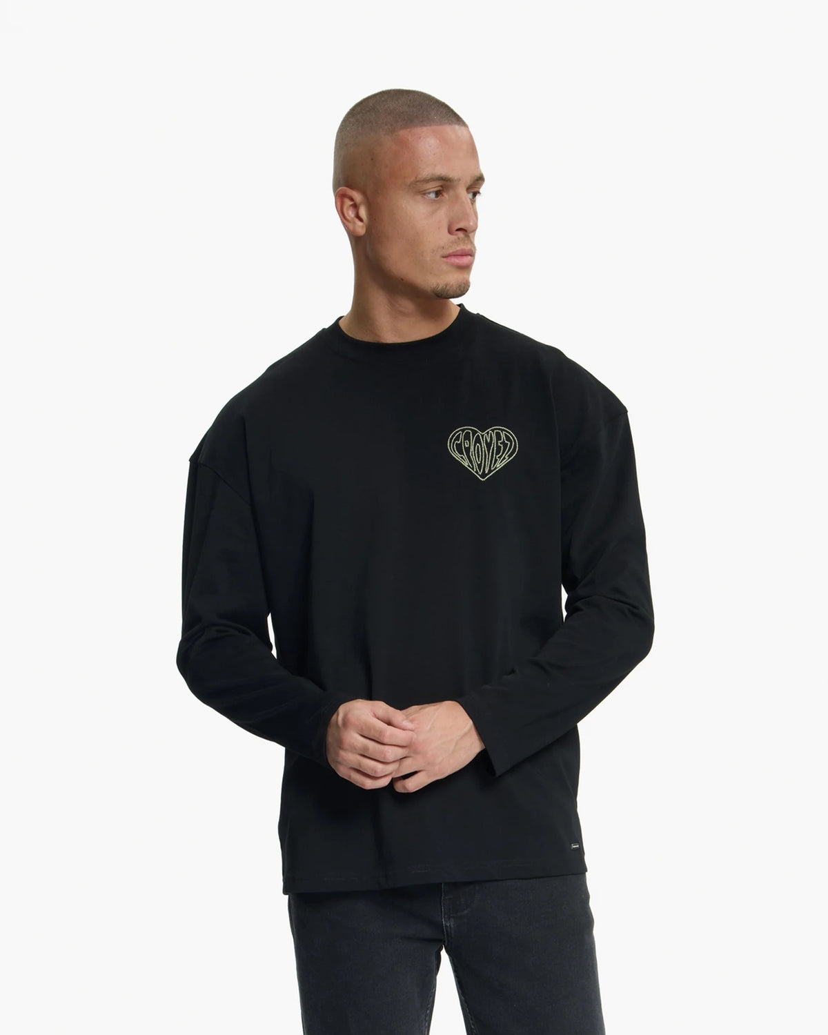 Croyez Stitched Heart Longsleeve T-Shirt | Zwart