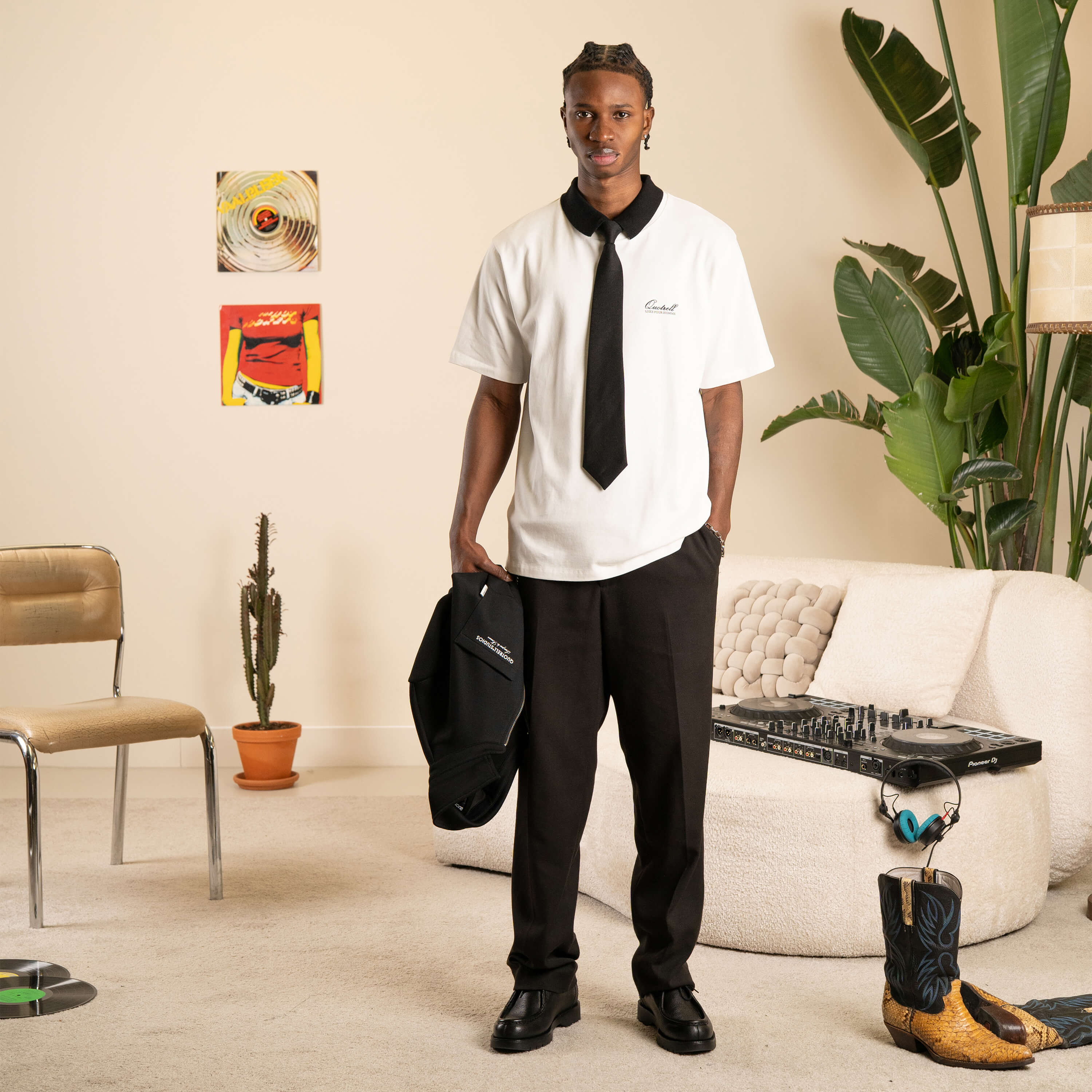 DAMSON TEE | WHITE/BLACK