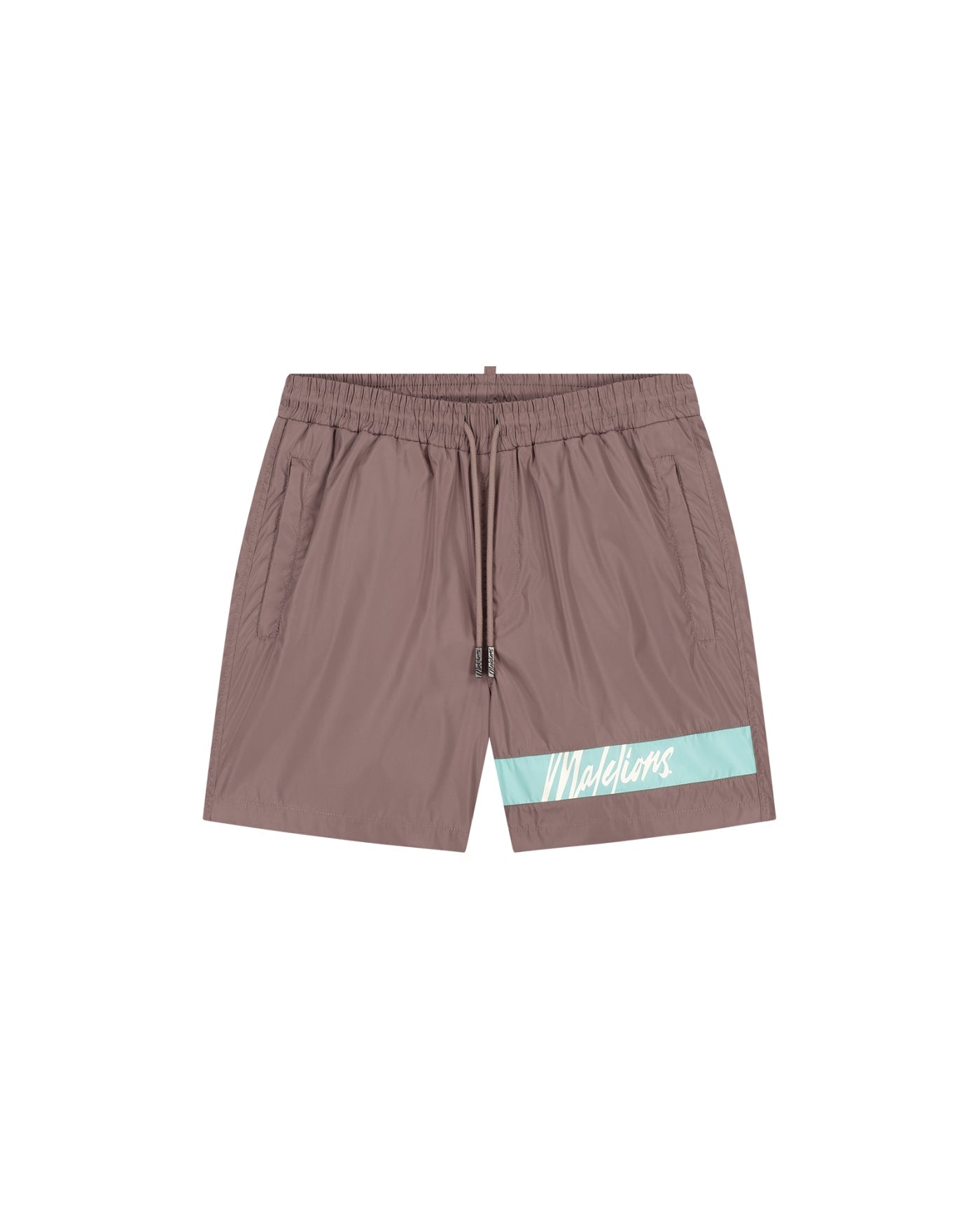 Malelions Men Captain Swim Shorts | Stone Brown/Bright Blue