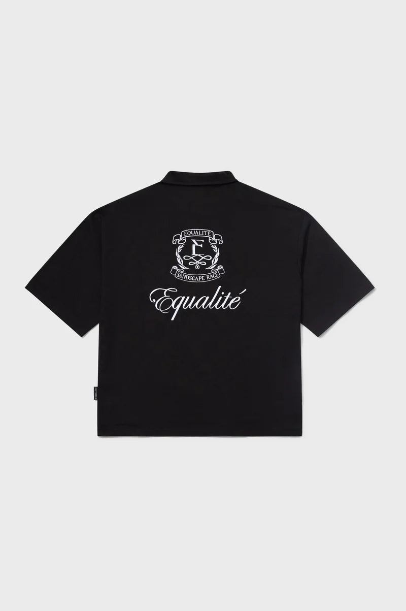 Equalité - OASIS OVERSIZED POLO BLACK - Ruimvallend poloshirt heren