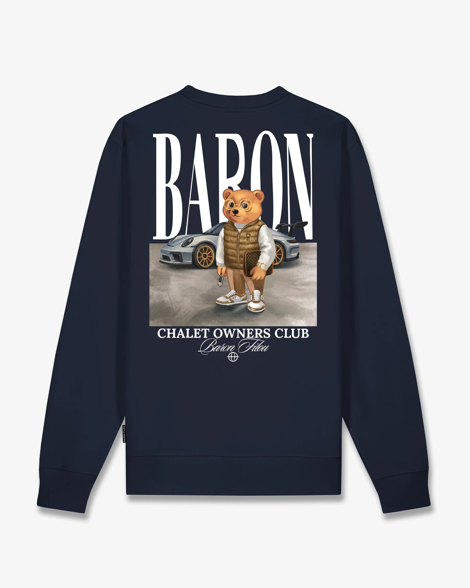 Backprint Pullover Filou 187 Chalet Owners Club BARON Oxford Blue