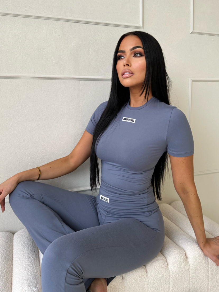 NENA SHORT SLEEVE TOP - DENIM BLUE