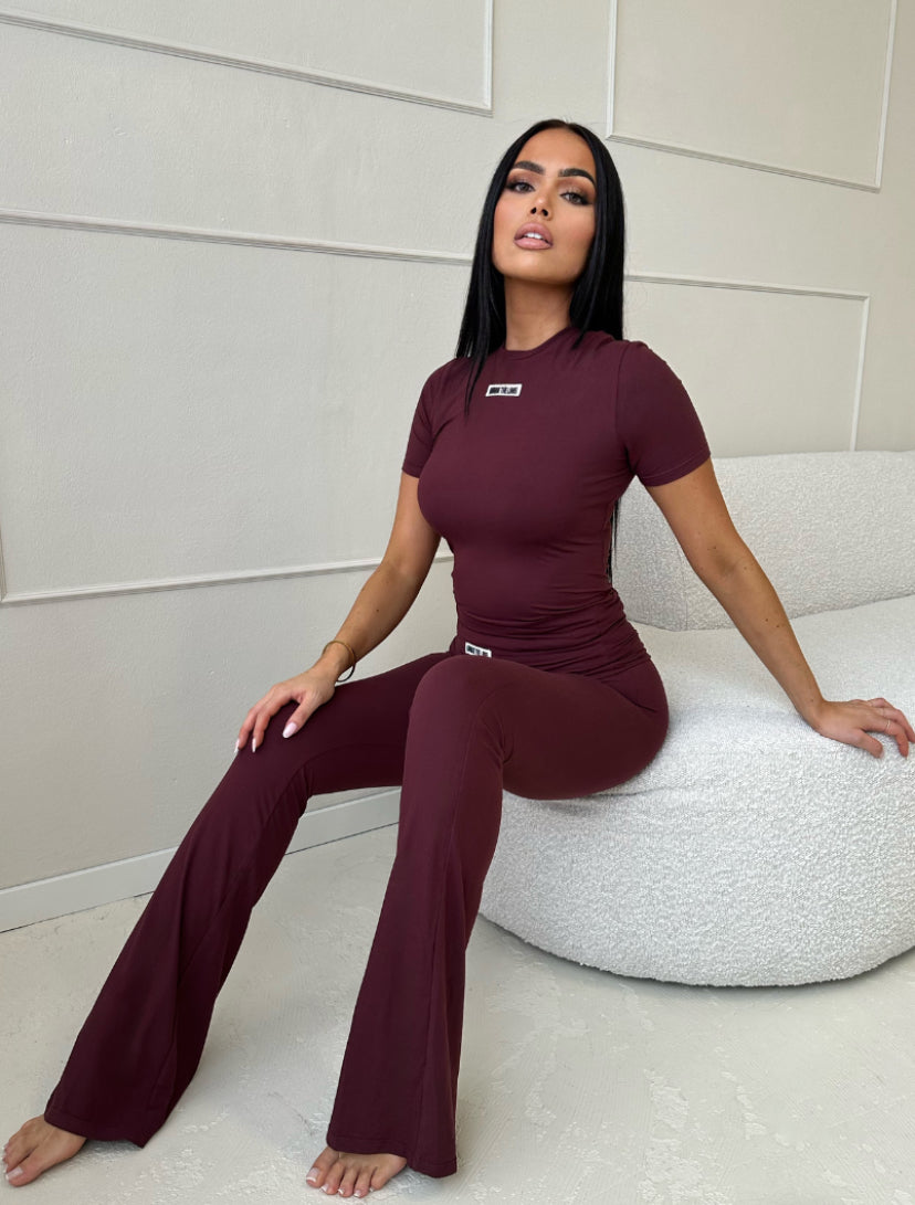 NENA SHORT SLEEVE TOP - DEEP CHERRY