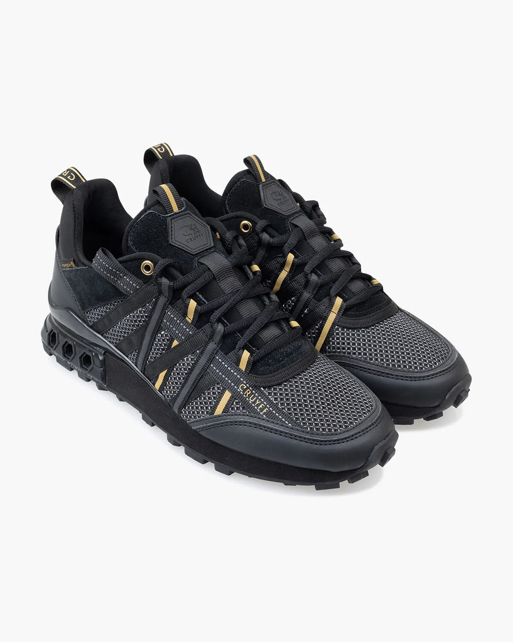 Cruyff - Fearia Hex - Tech Black/Gold - Herensneakers met EVA tussenzool
