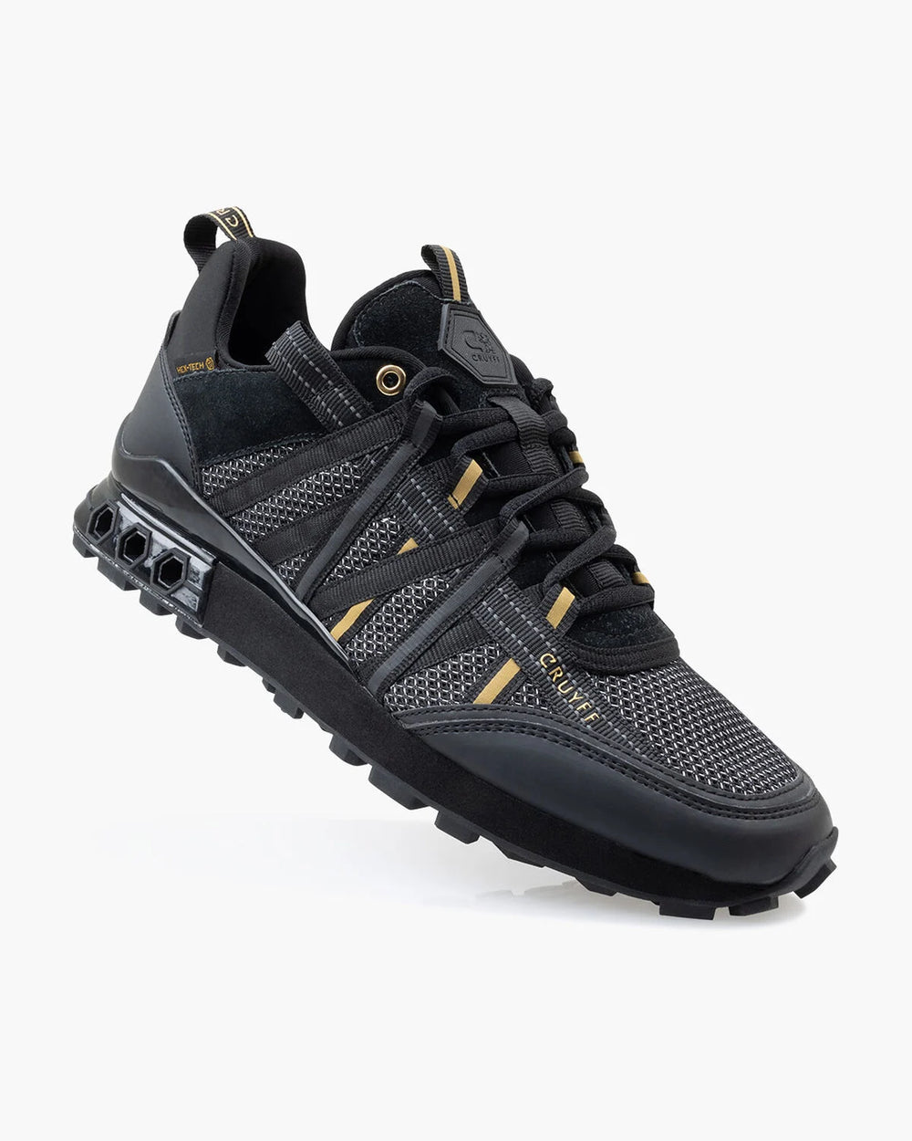 Cruyff - Fearia Hex - Tech Black/Gold - Herensneakers met EVA tussenzool